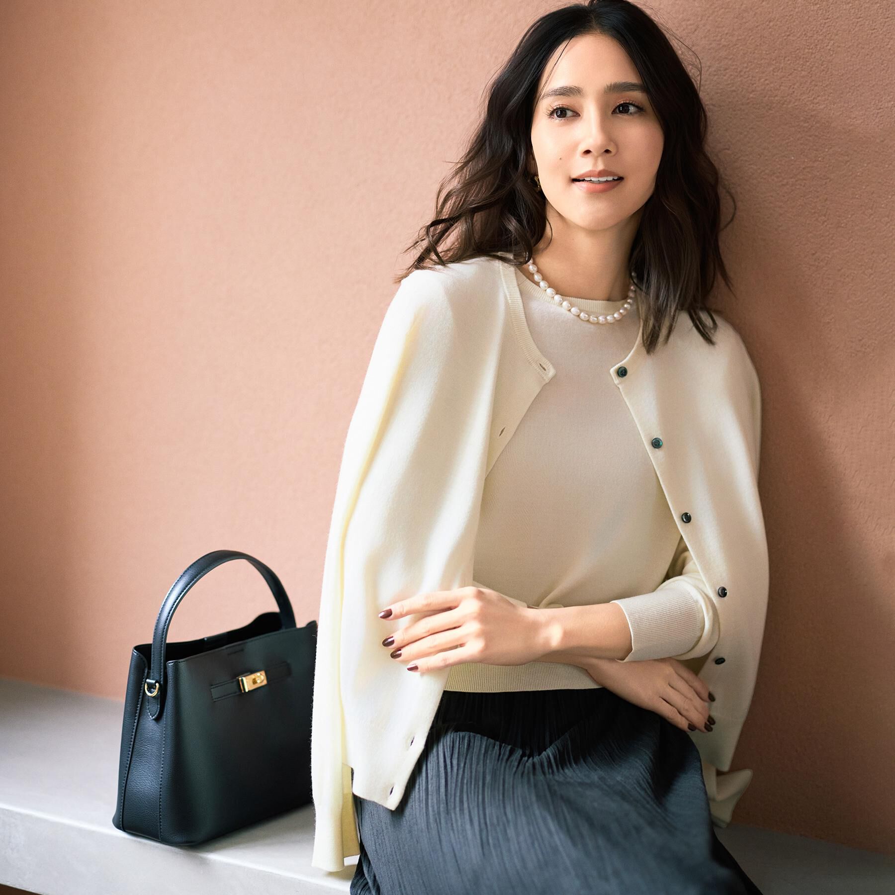 UNTITLED「【洗える/アンサンブル可/ウール100%】ウールクルーカーディガン」|カーディガン|