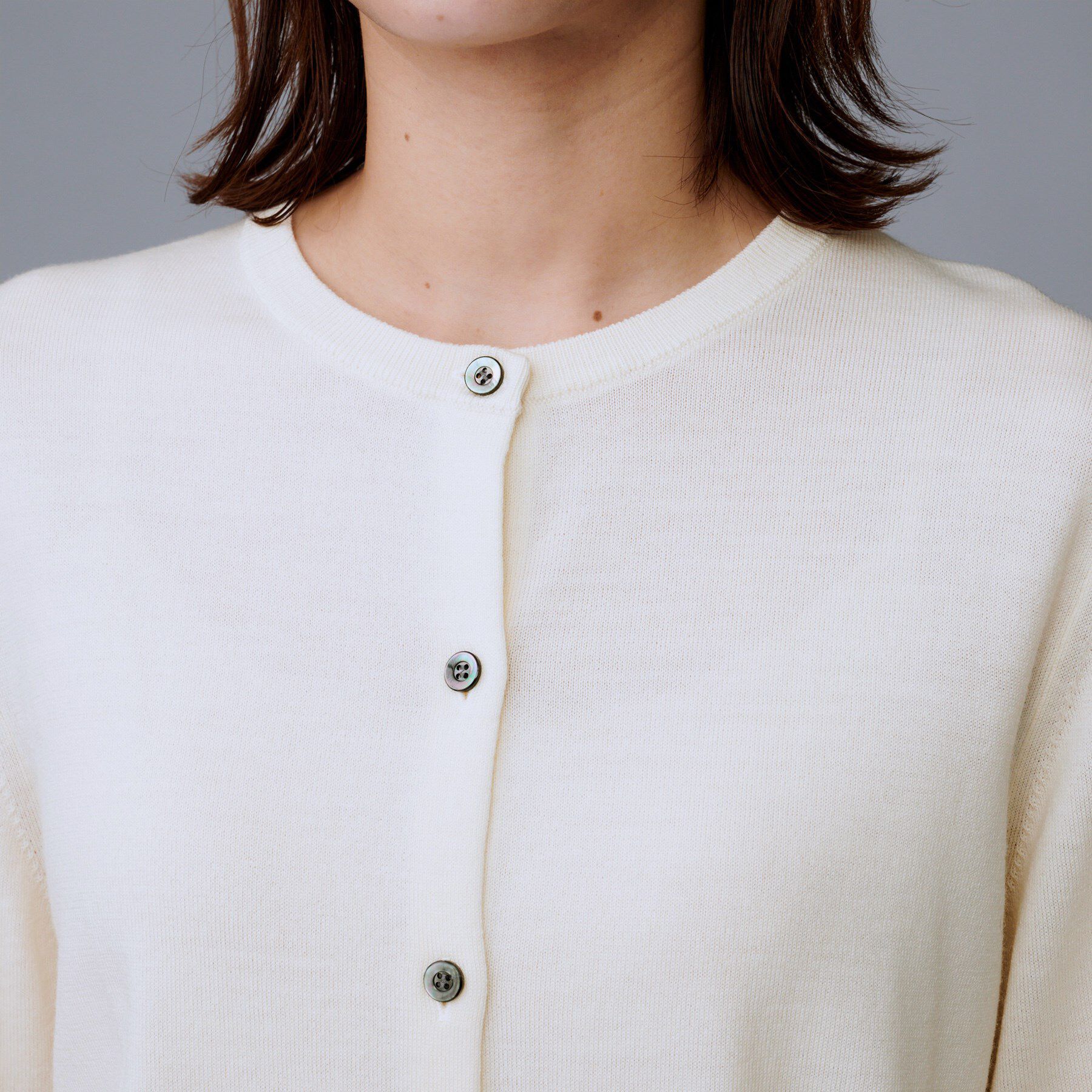 UNTITLED「【洗える/アンサンブル可/ウール100%】ウールクルーカーディガン」|カーディガン|