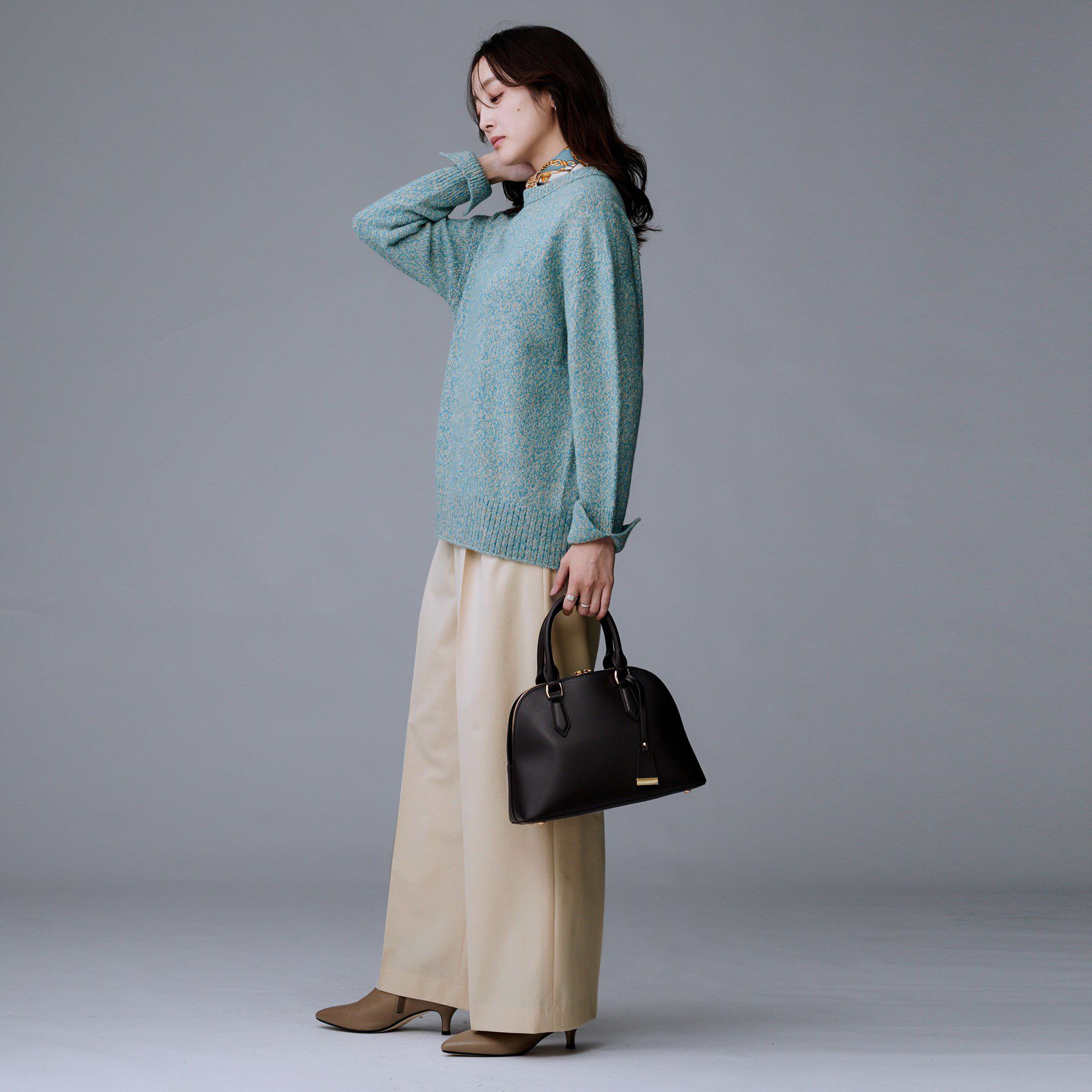 UNTITLED「【洗える/ウエスト後ろゴム】ウール混　タックワイドパンツ」|その他|