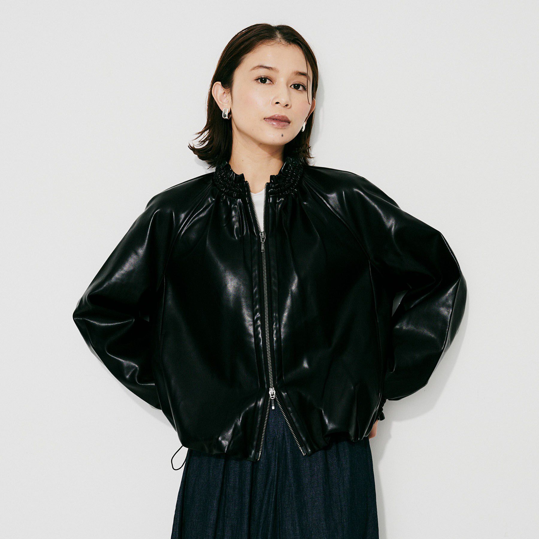 UNTITLED「【MARILYN MOON】ソフトレザー調ブルゾン」|ブルゾン・スタジャン|