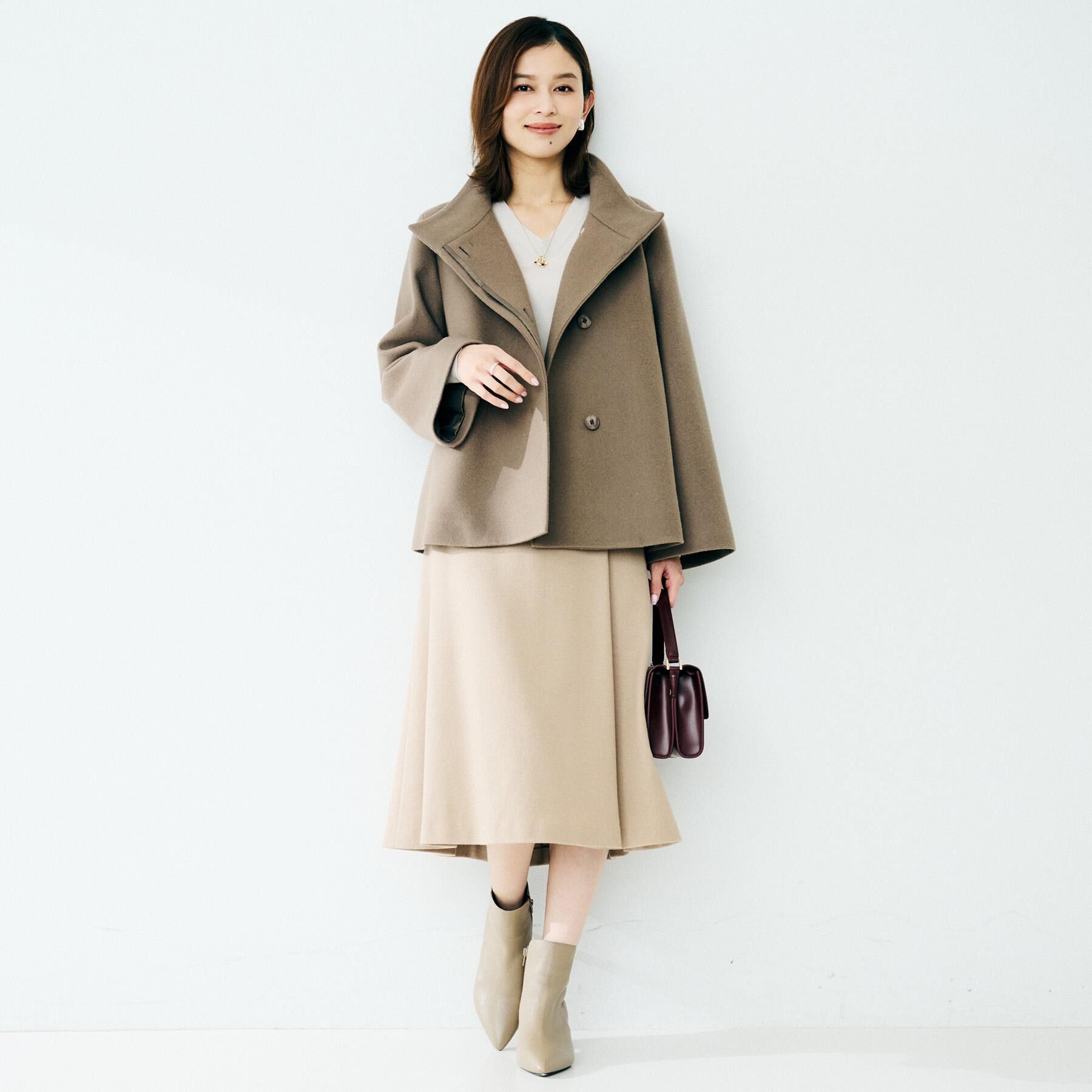 UNTITLED「【ウール100%/後ろウエストゴム】ミルドスムースフレアスカート」|スカート|