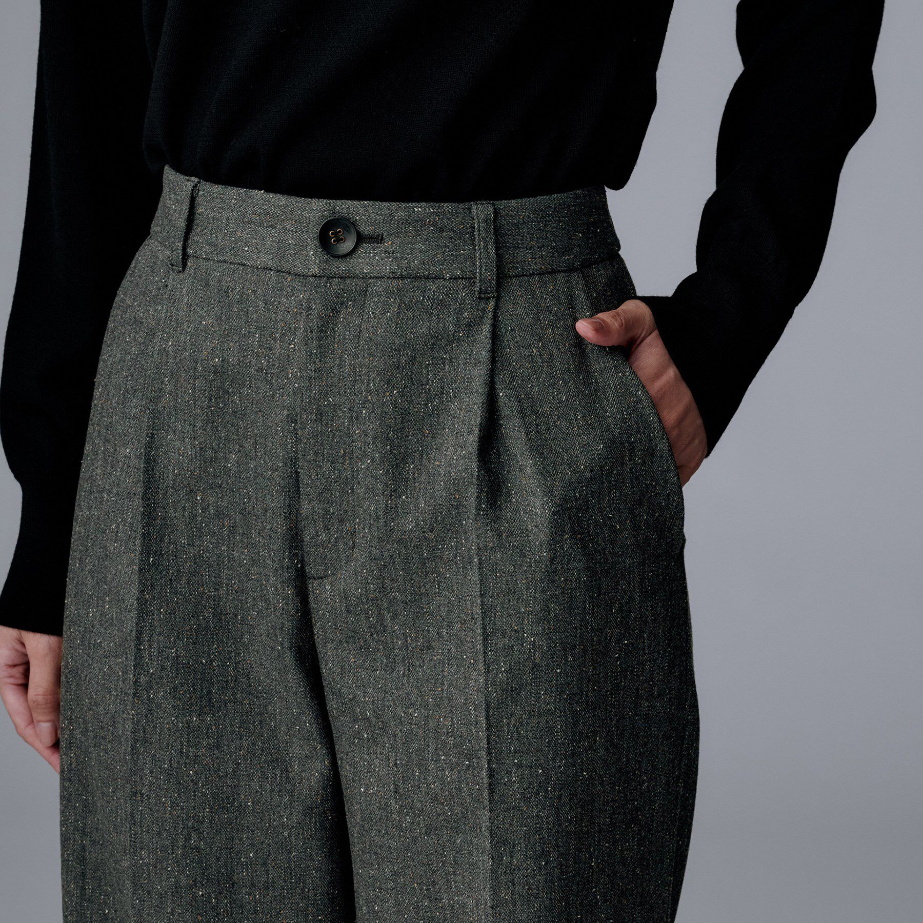 UNTITLED「【ワイド/後ろゴム/シーズンレス】シルクネップツイードパンツ」|その他|