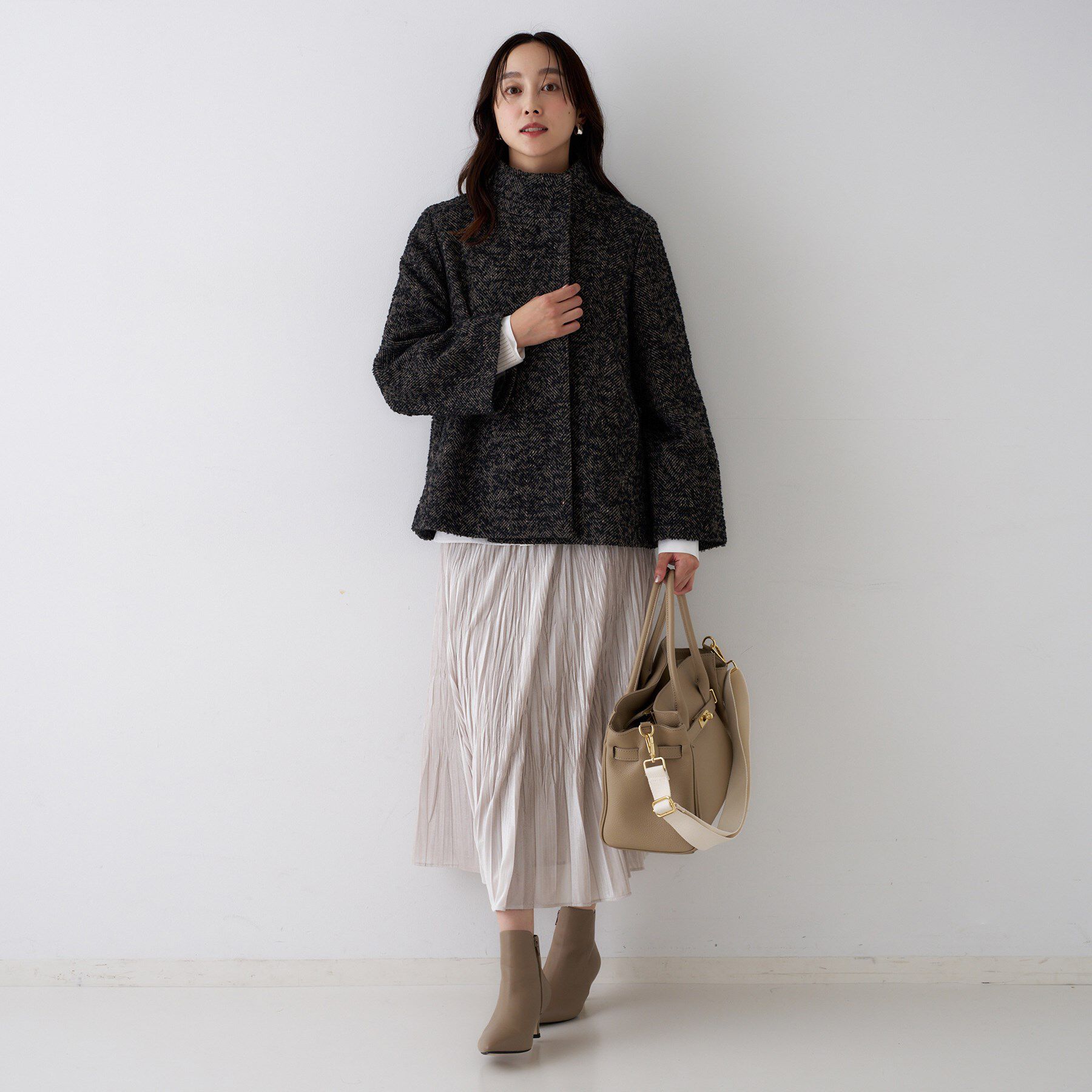 UNTITLED「【エレガント／ミディアウター】ミックスヘリンボンコート」|その他|