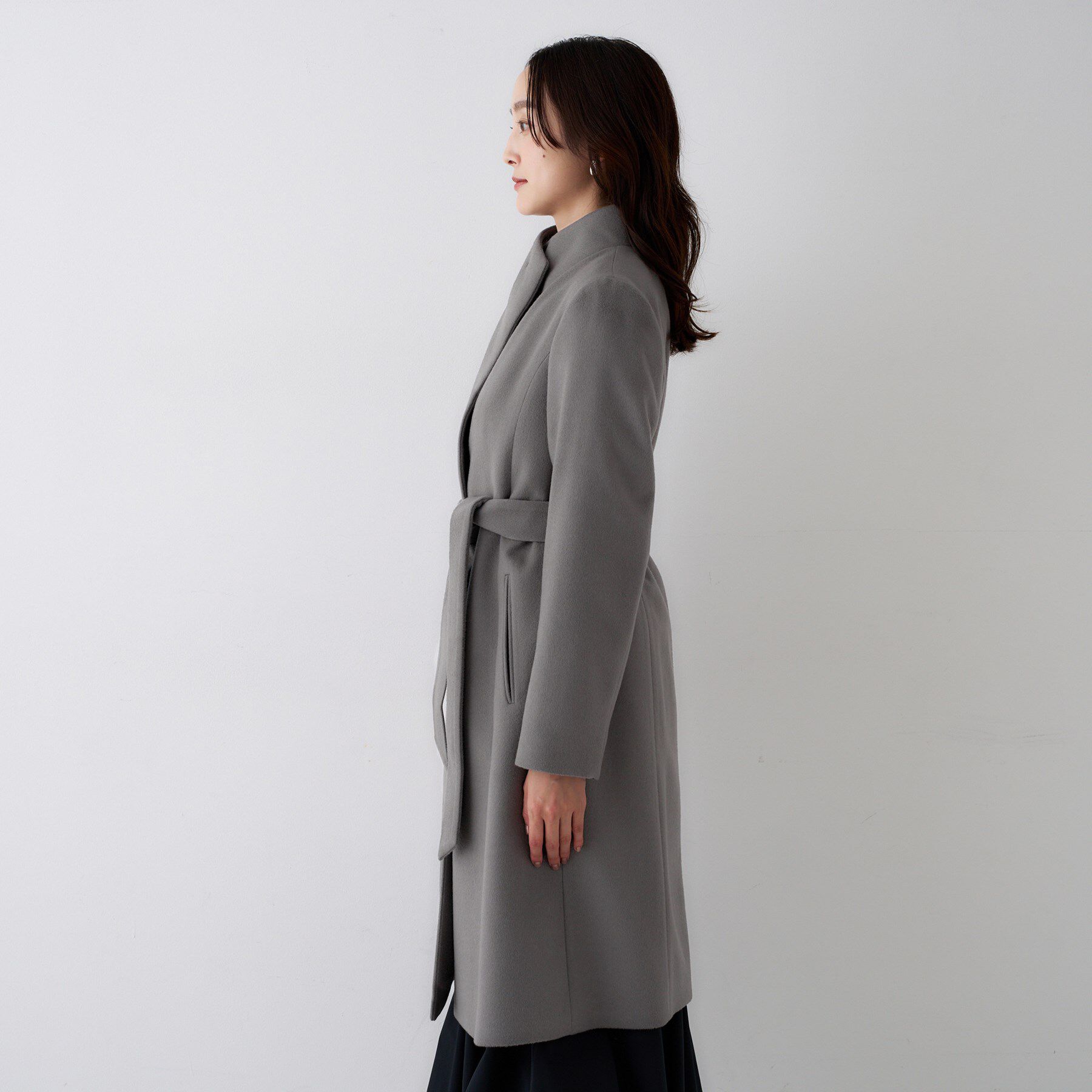 UNTITLED「【きれいめ/スタイリッシュ】2WAYスタンドカラーロングコート」|その他|
