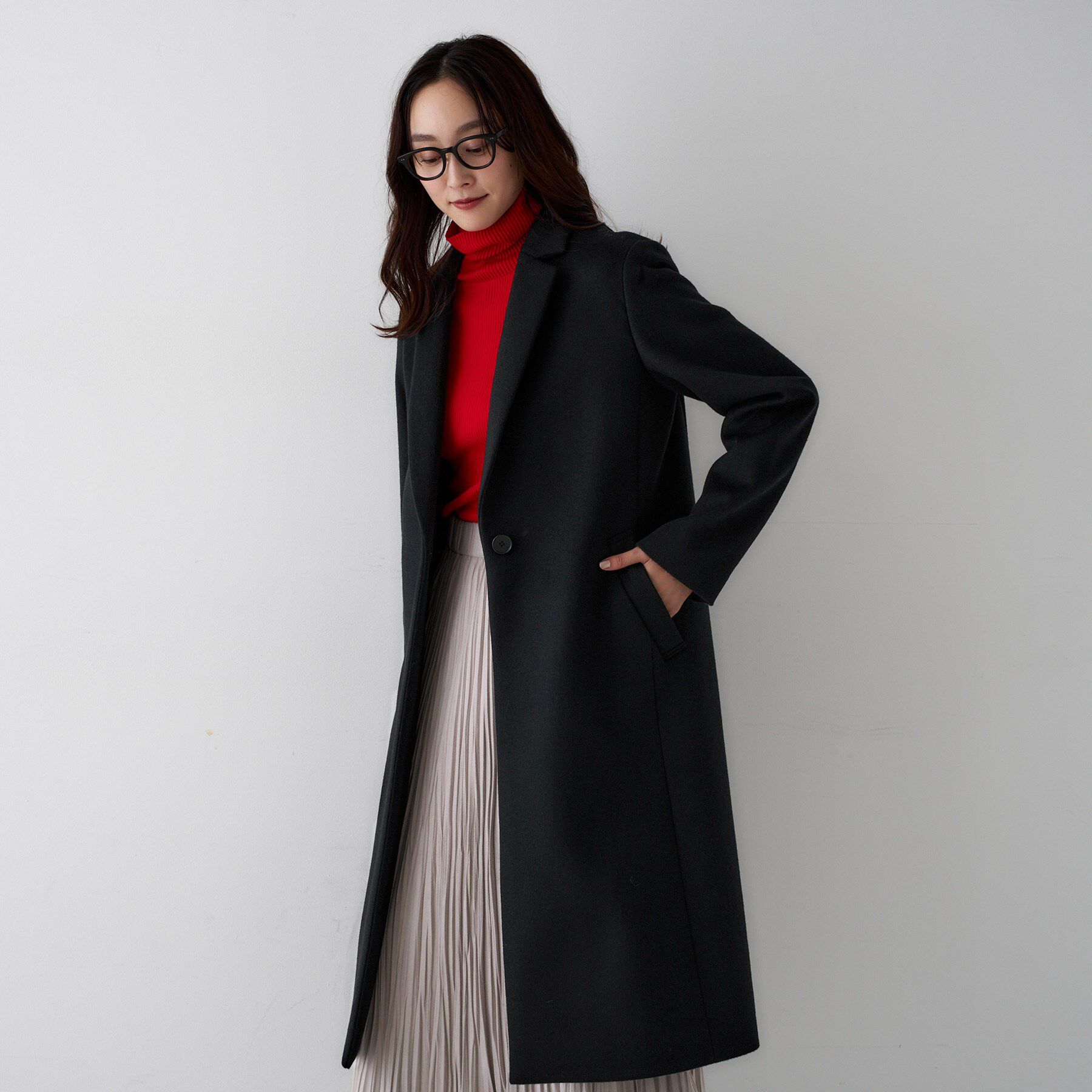 UNTITLED「【スタイリッシュ／オンオフ兼用】ウールチェスターコート」|チェスターコート|