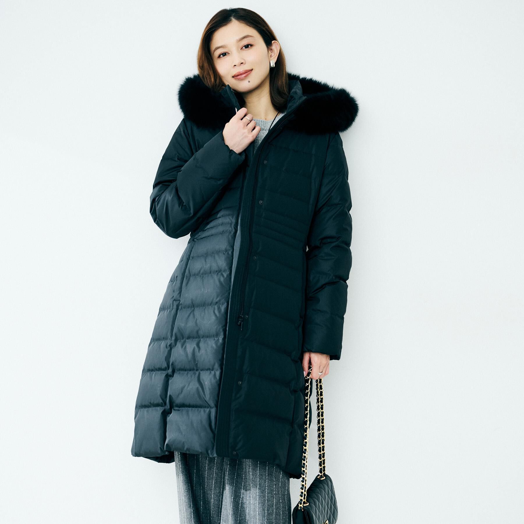 UNTITLED「【はっ水機能/フード取り外し可/防寒】ロングダウンコート」|ダウン|