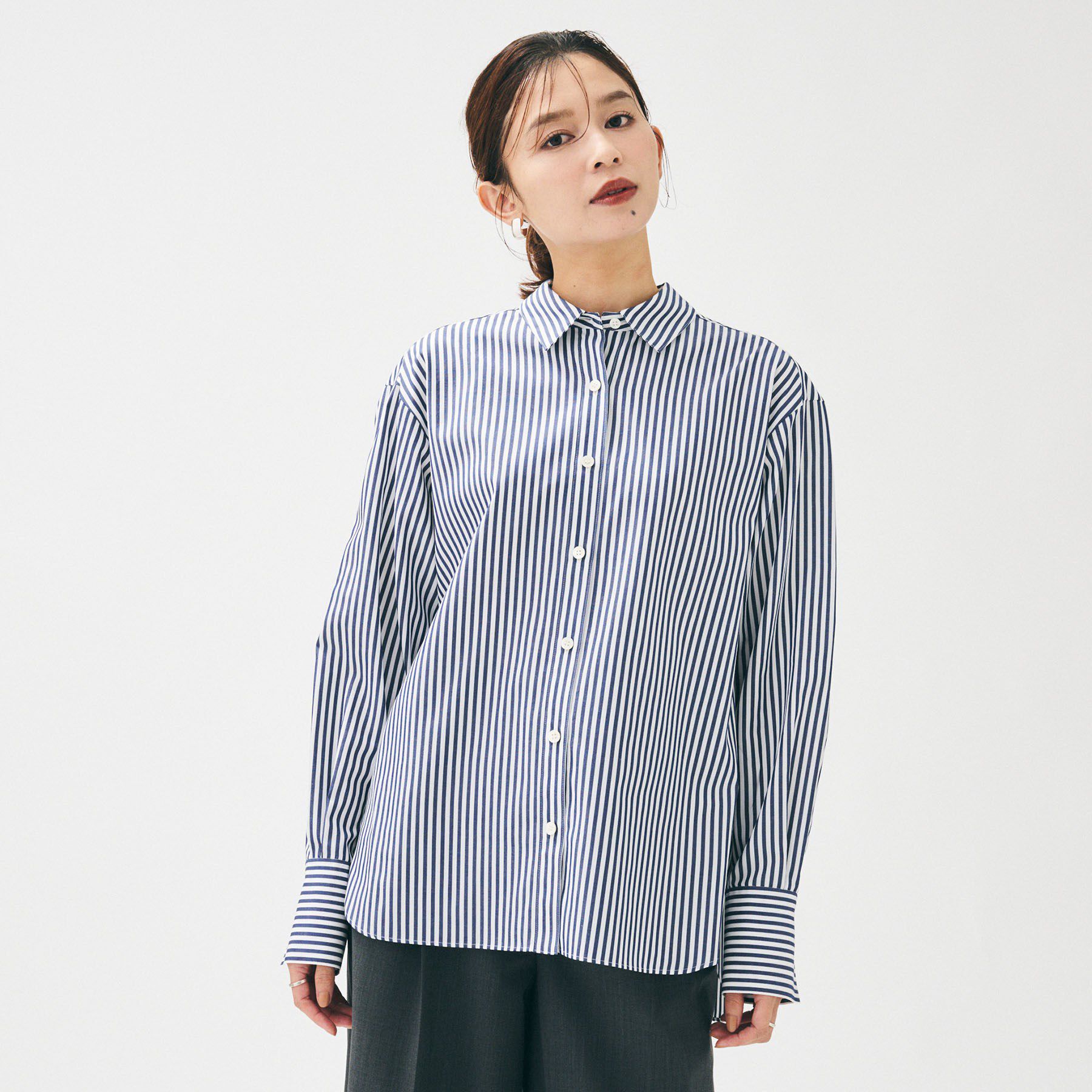 UNTITLED「【重ね着レイヤード/スーツブラウス】ファインブロードベーシックシャツ」|シャツ・ブラウス|