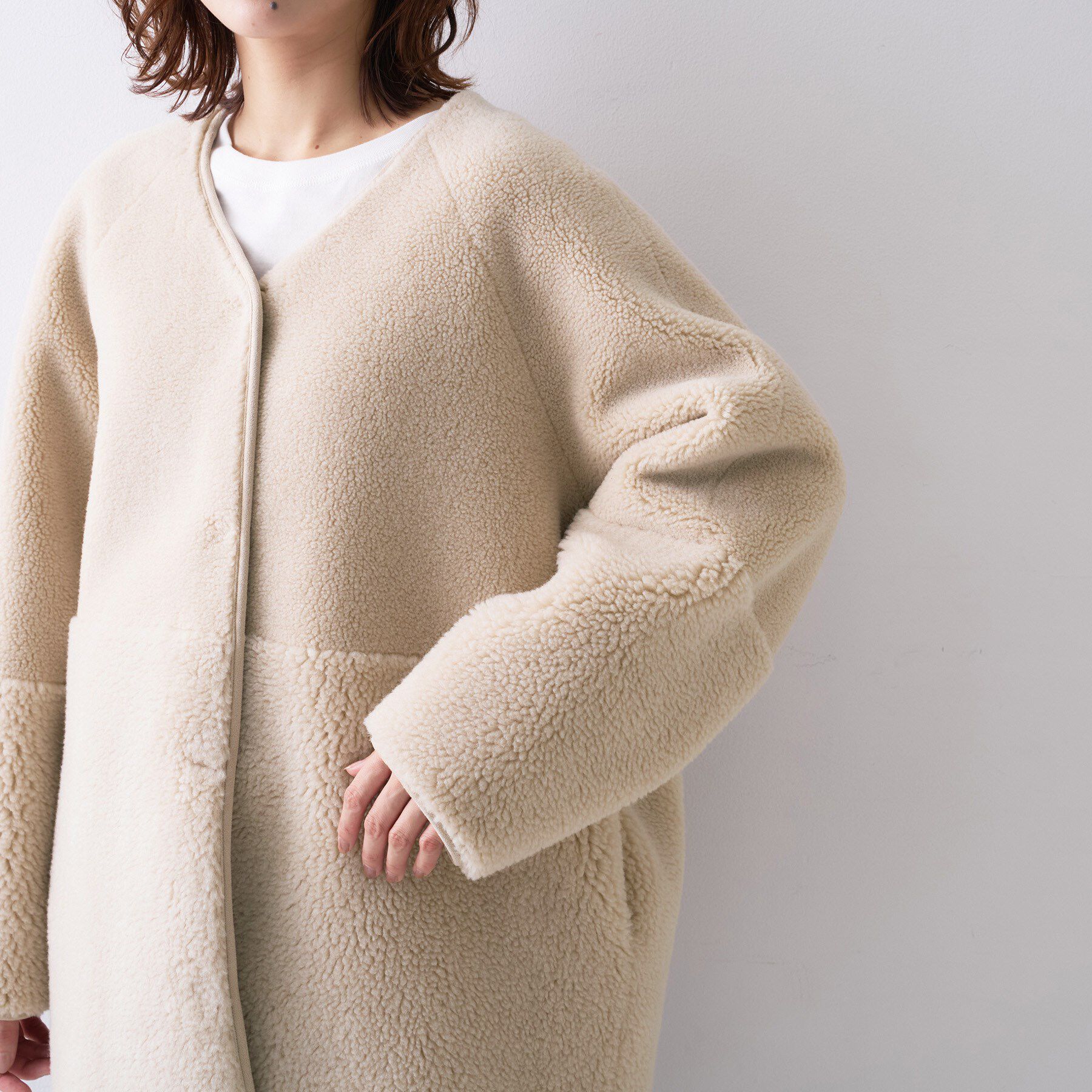 UNTITLED「【Munich】リバーシブルコート」|ノーカラーコート|