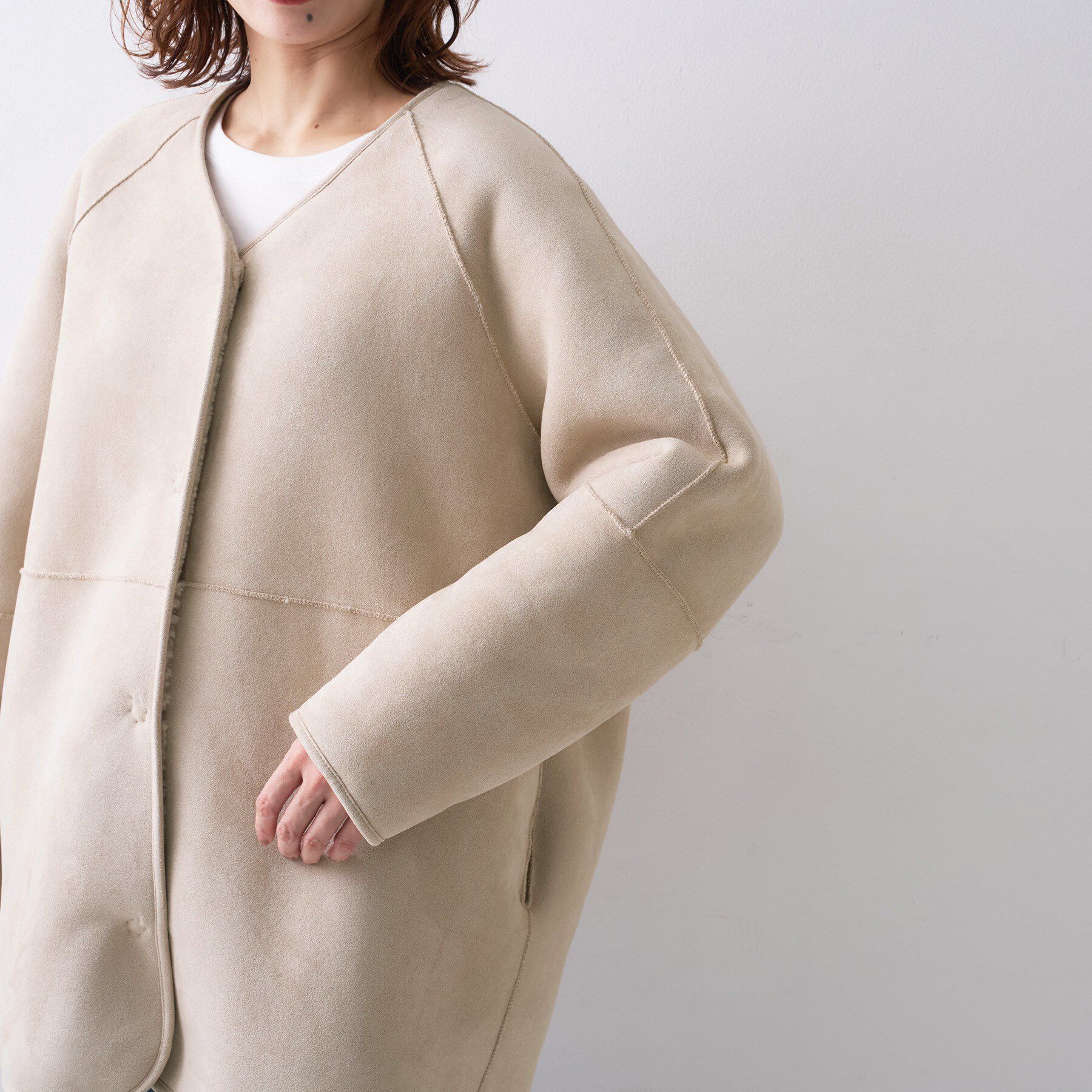 UNTITLED「【Munich】リバーシブルコート」|ノーカラーコート|