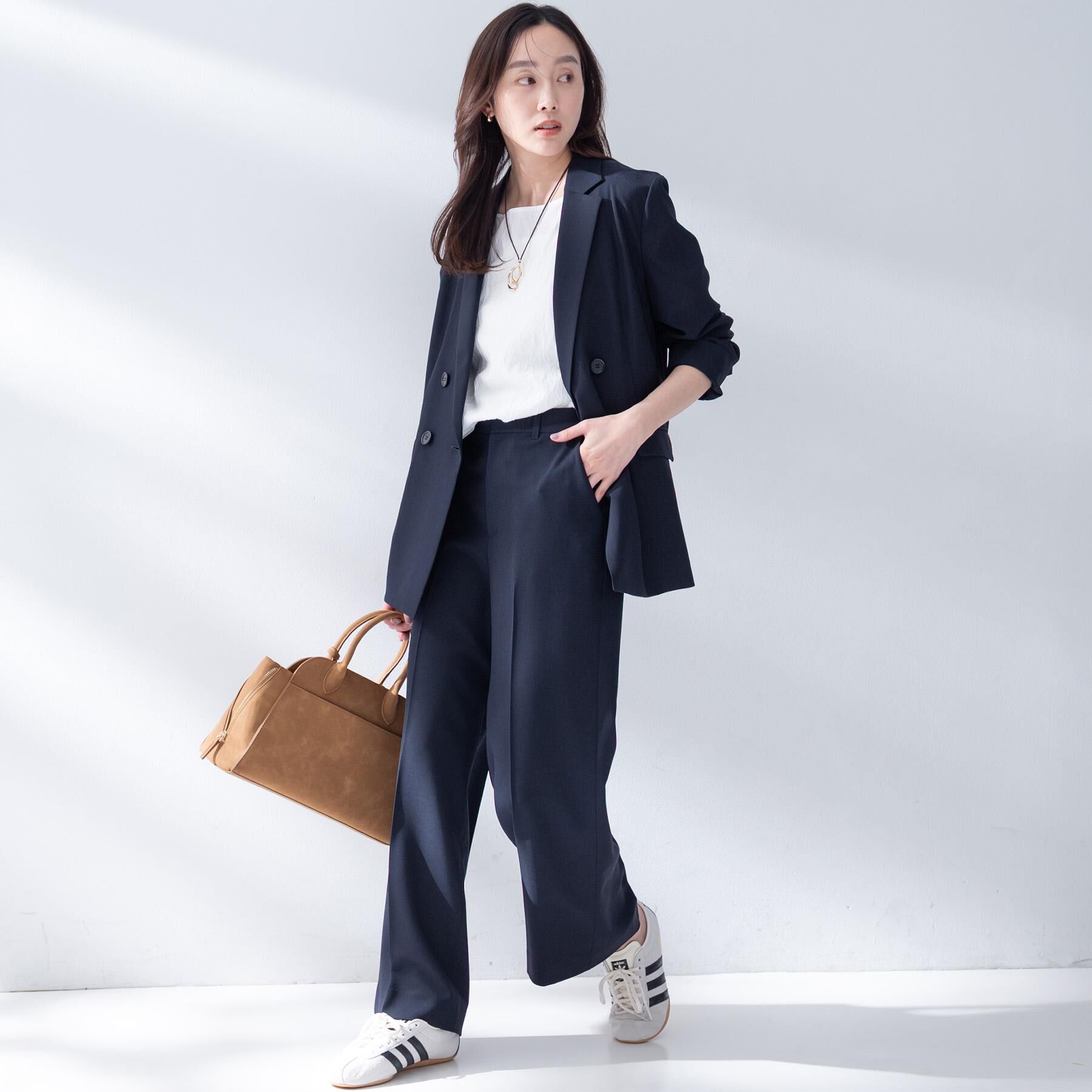 UNTITLED「【接触冷感/UVカット/洗える】エアリー ダブルブレストジャケット」|テーラードジャケット|