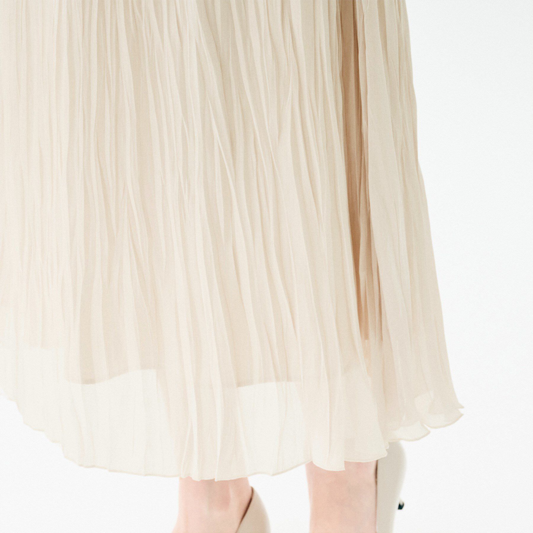UNTITLED「【ウエストゴム/洗える/シアー】シャイニープリーツスカート」|スカート|