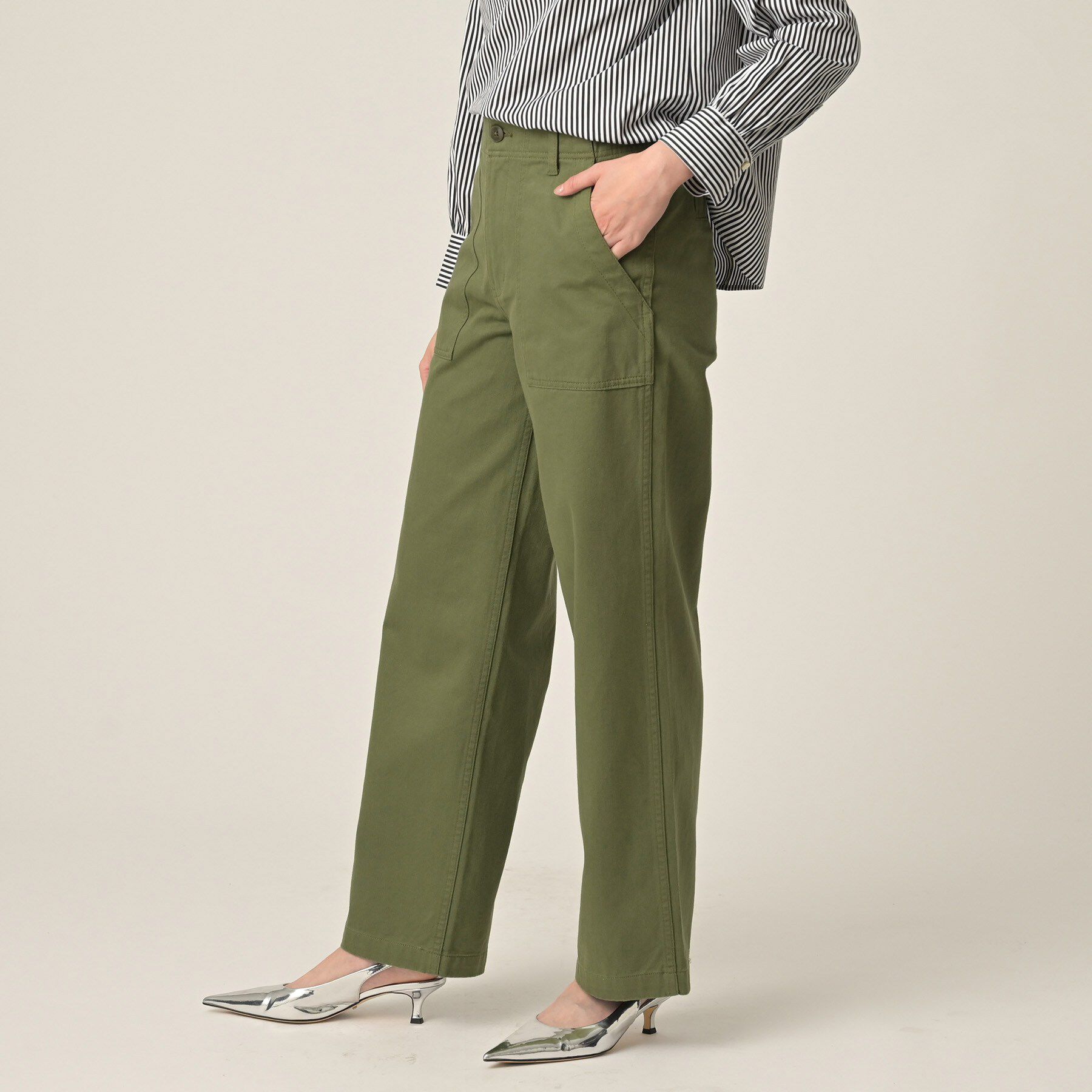 UNTITLED「【コットン100/洗える】サテンベイカーパンツ」|その他|