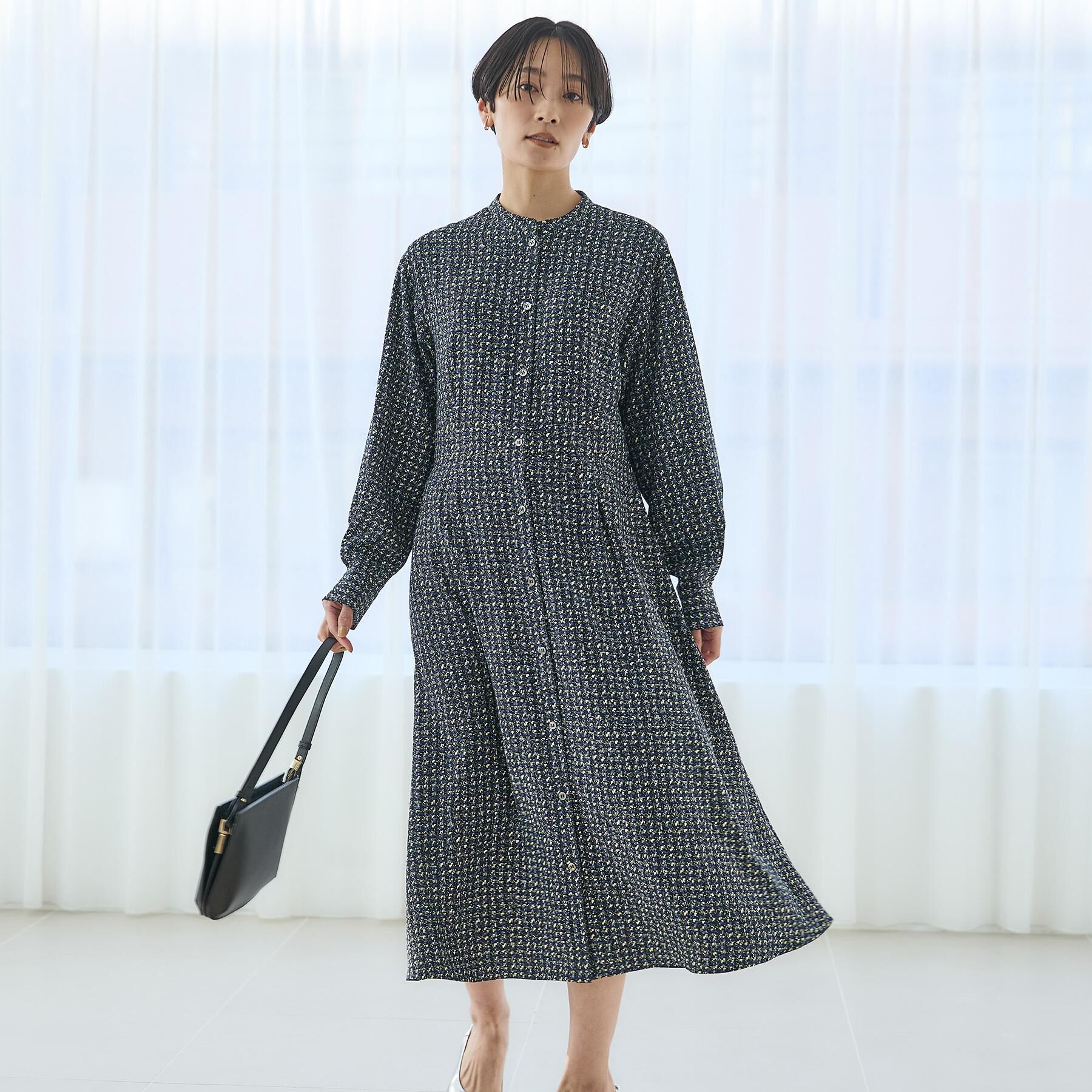 UNTITLED「クラシカルツイードワンピース」|ワンピース|ブルー(193)