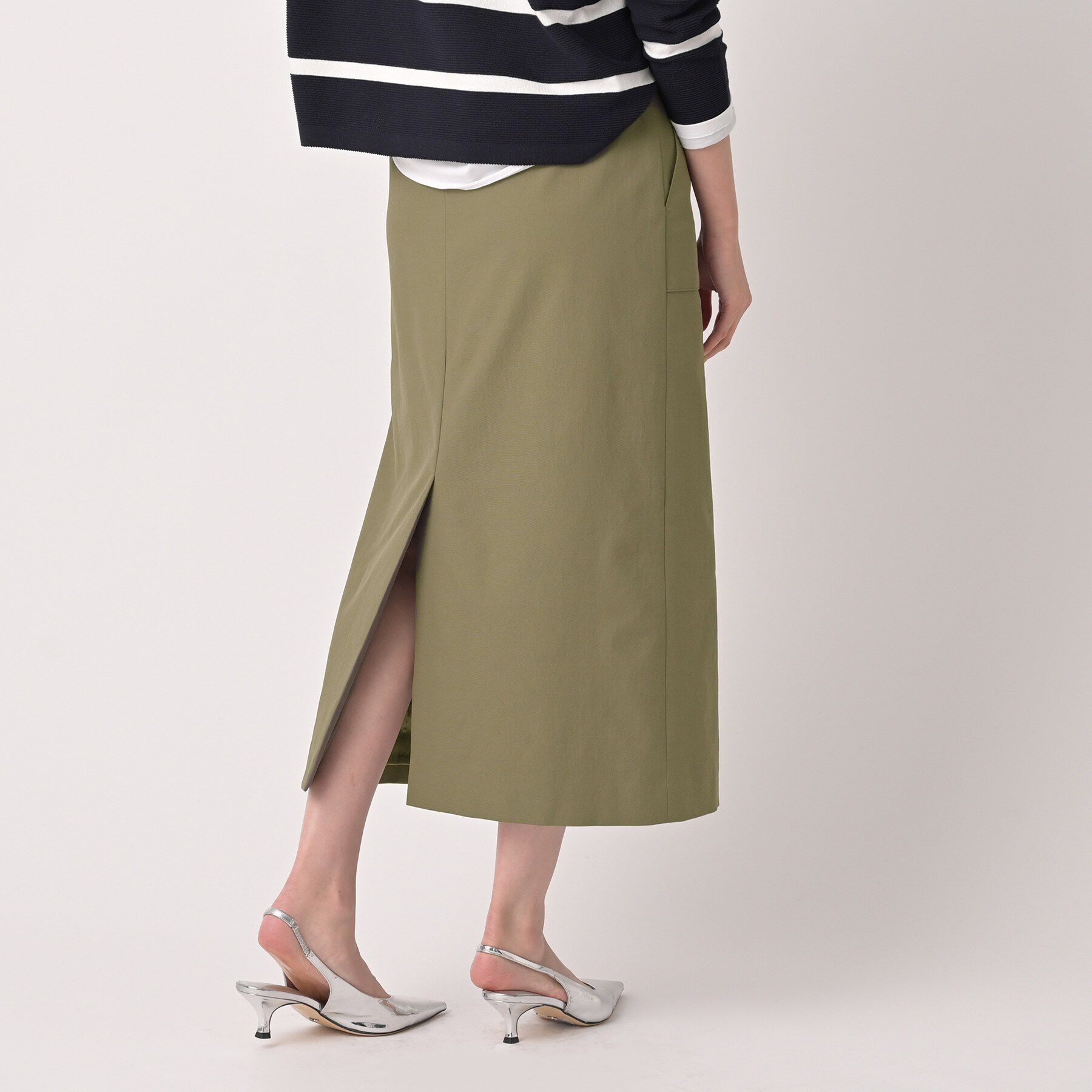 UNTITLED「【洗える/後ろウエストゴム】オックスアイラインスカート」|スカート|