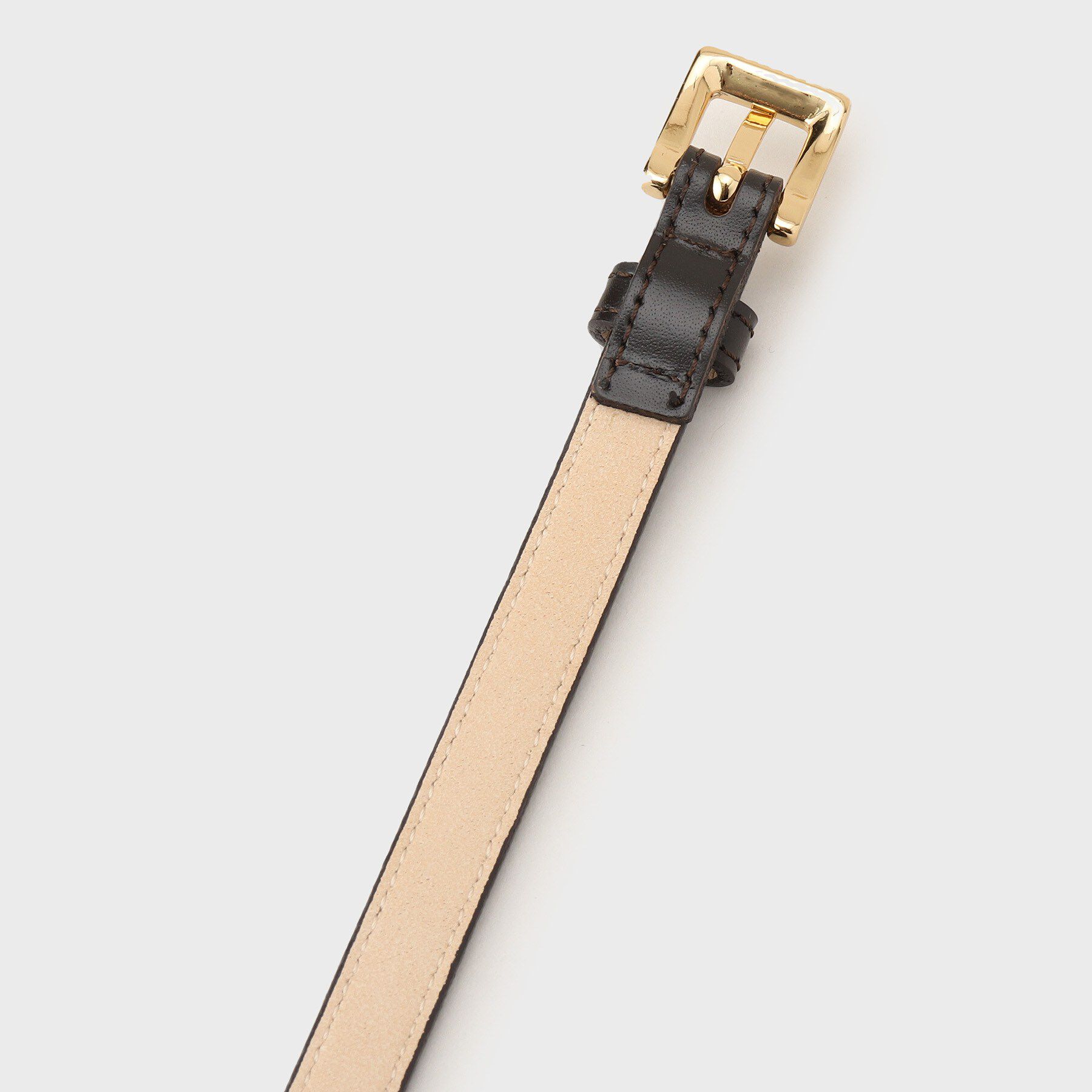 UNTITLED「【日本製／本革】スクエアバックルナローベルト」|ベルト|