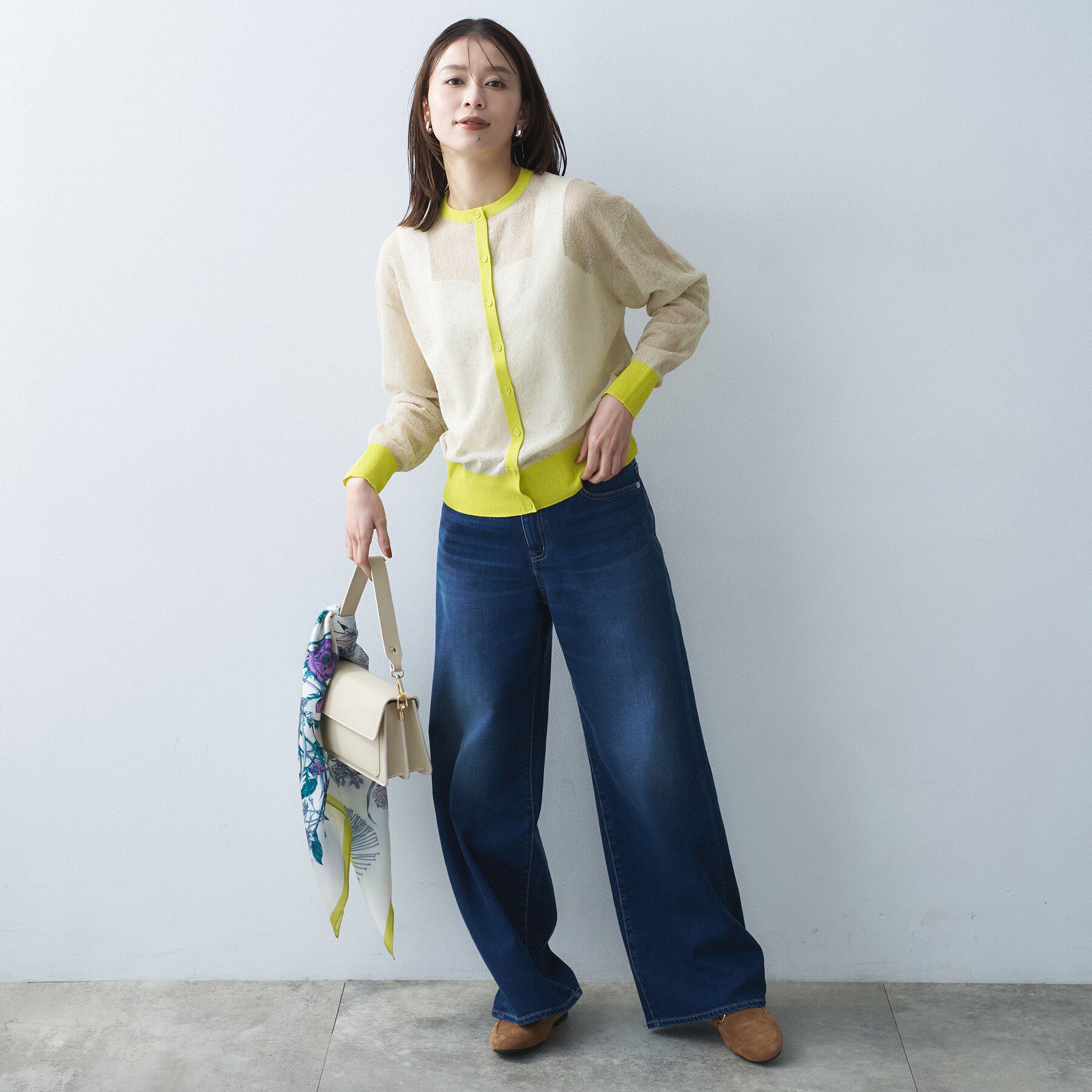 UNTITLED「シアーニットカーディガン」|カーディガン|