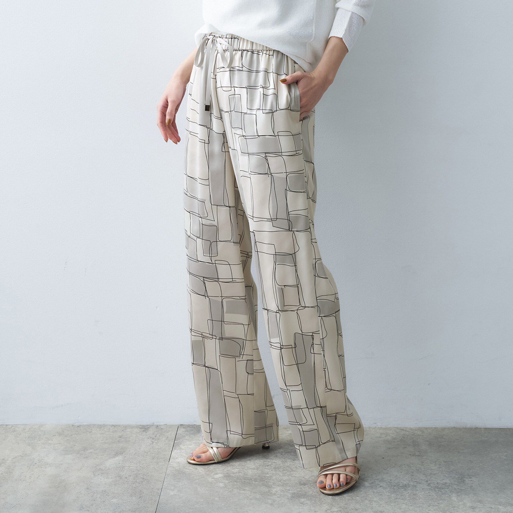 UNTITLED「ブロッキングプリントパンツ」|その他|グレー(112)