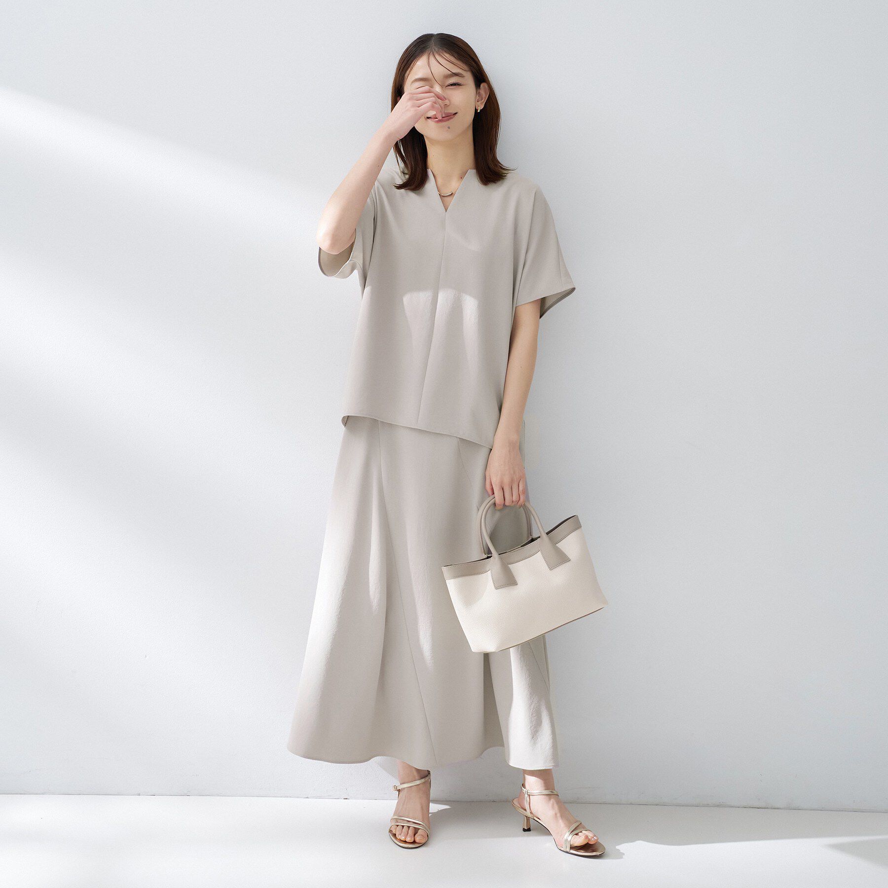 UNTITLED「【夏の名品セットアップが今年も登場！/はっ水/遮熱】リラクミスト フレアスカート」|スカート|