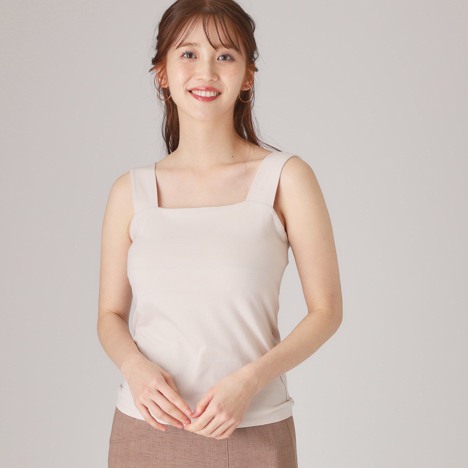 COUP DE CHANCE「【洗える/日本製】ベアトップ風キャミソール」|キャミソール|