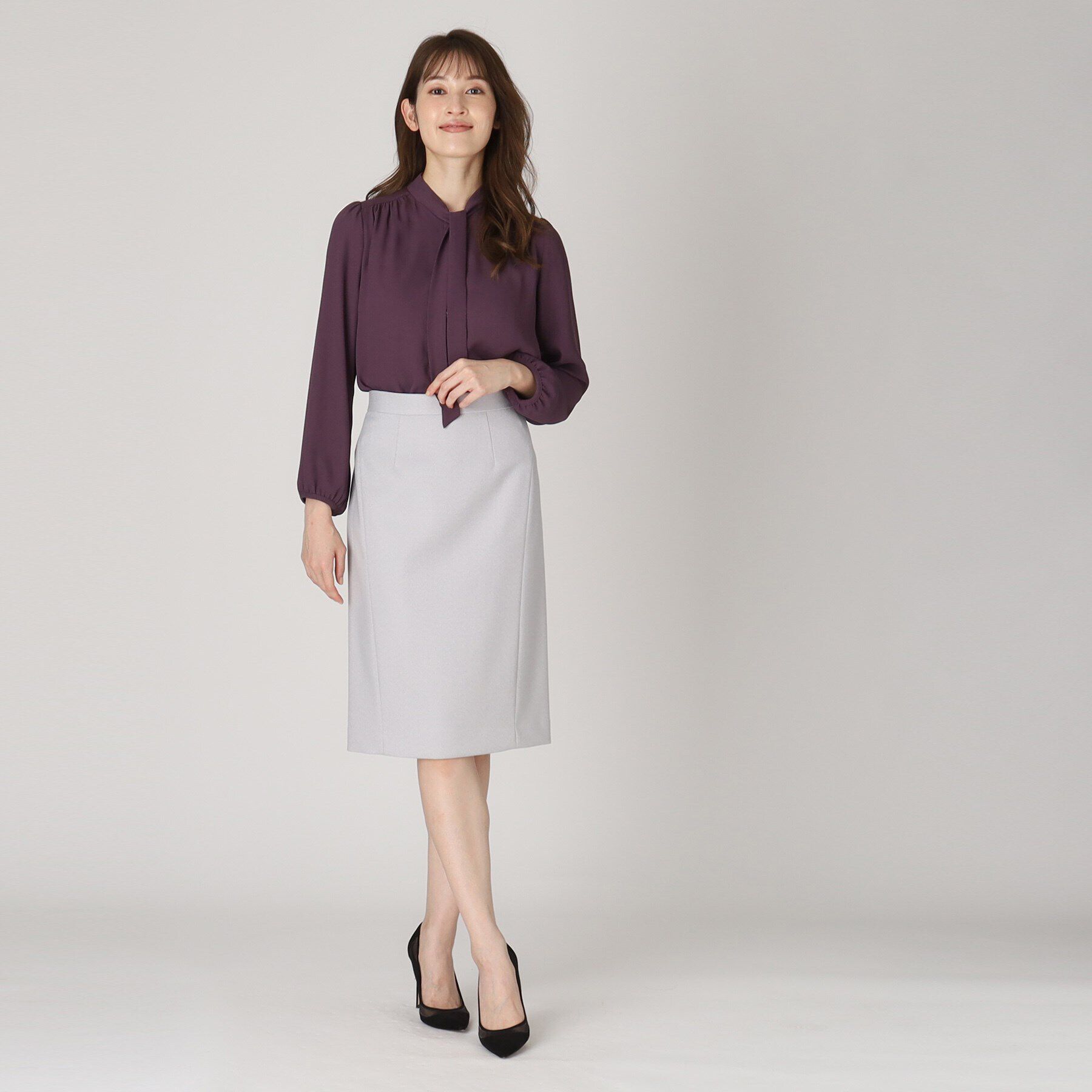 COUP DE CHANCE「【洗える／日本製】女性らしい細ボウタイブラウス」|シャツ・ブラウス|