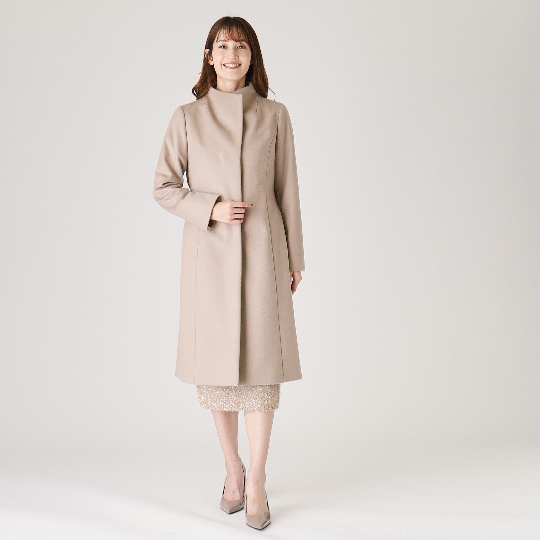 COUP DE CHANCE「【カシミヤ混／日本製】Iラインスタンドウィングカラーコート」|その他|