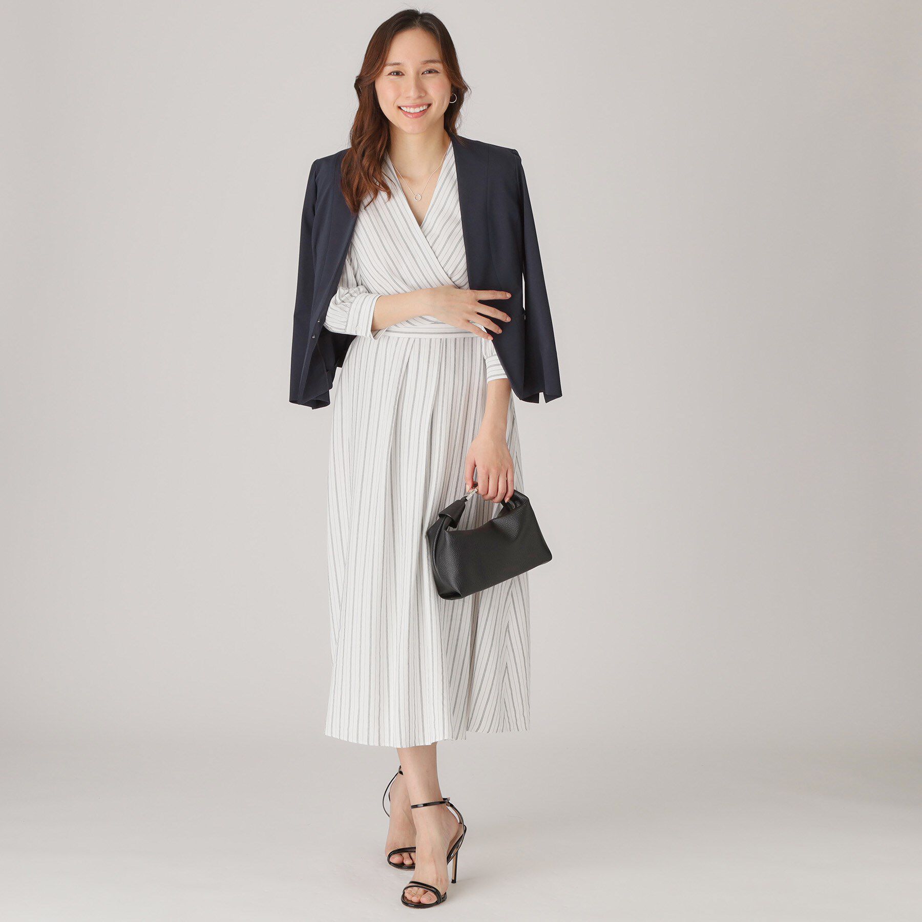 COUP DE CHANCE「【洗える／日本製】細見えカラーレスジャケット」|ノーカラージャケット|