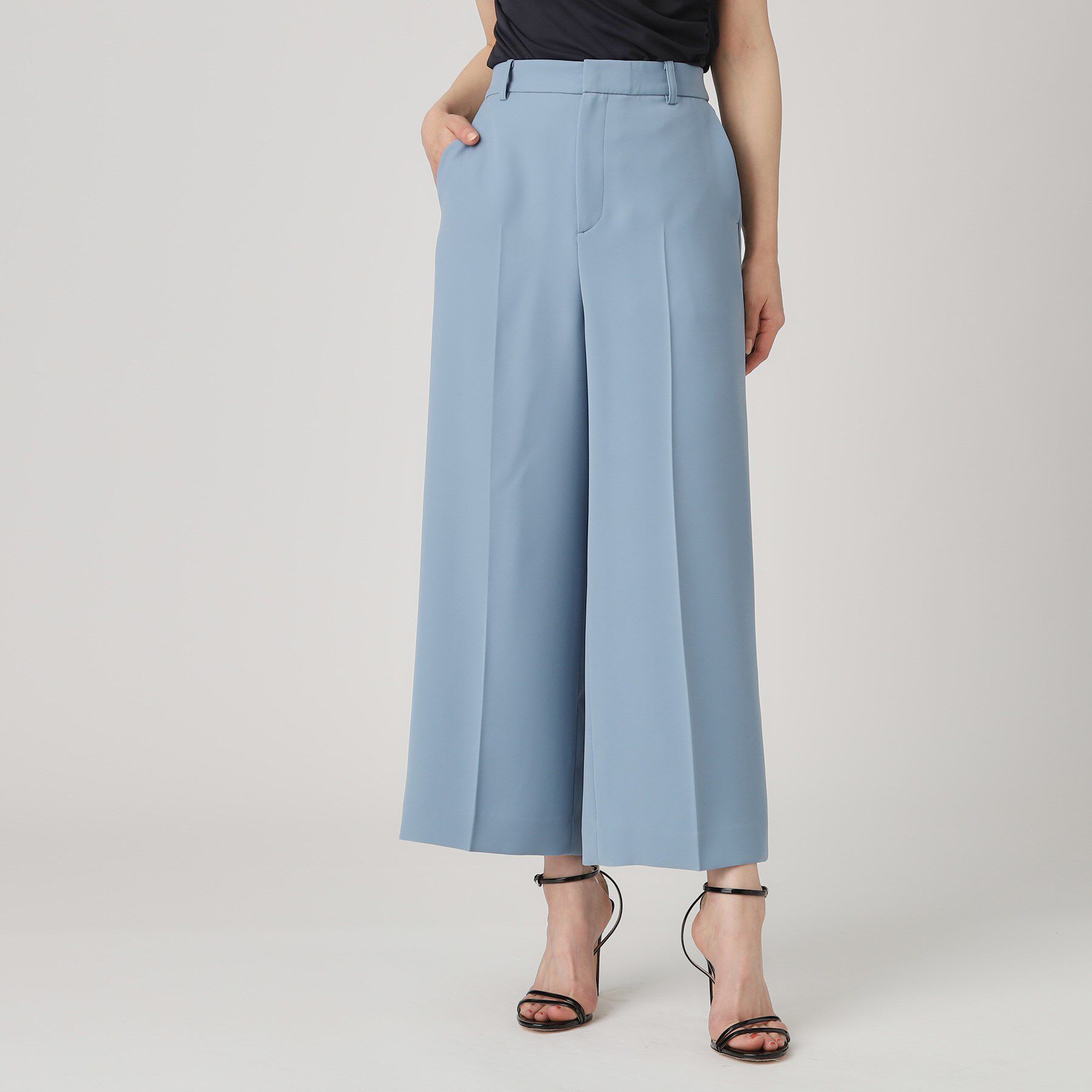 COUP DE CHANCE「【洗える／日本製】センタープレス入ワイドパンツ」|その他|ブルー(091)