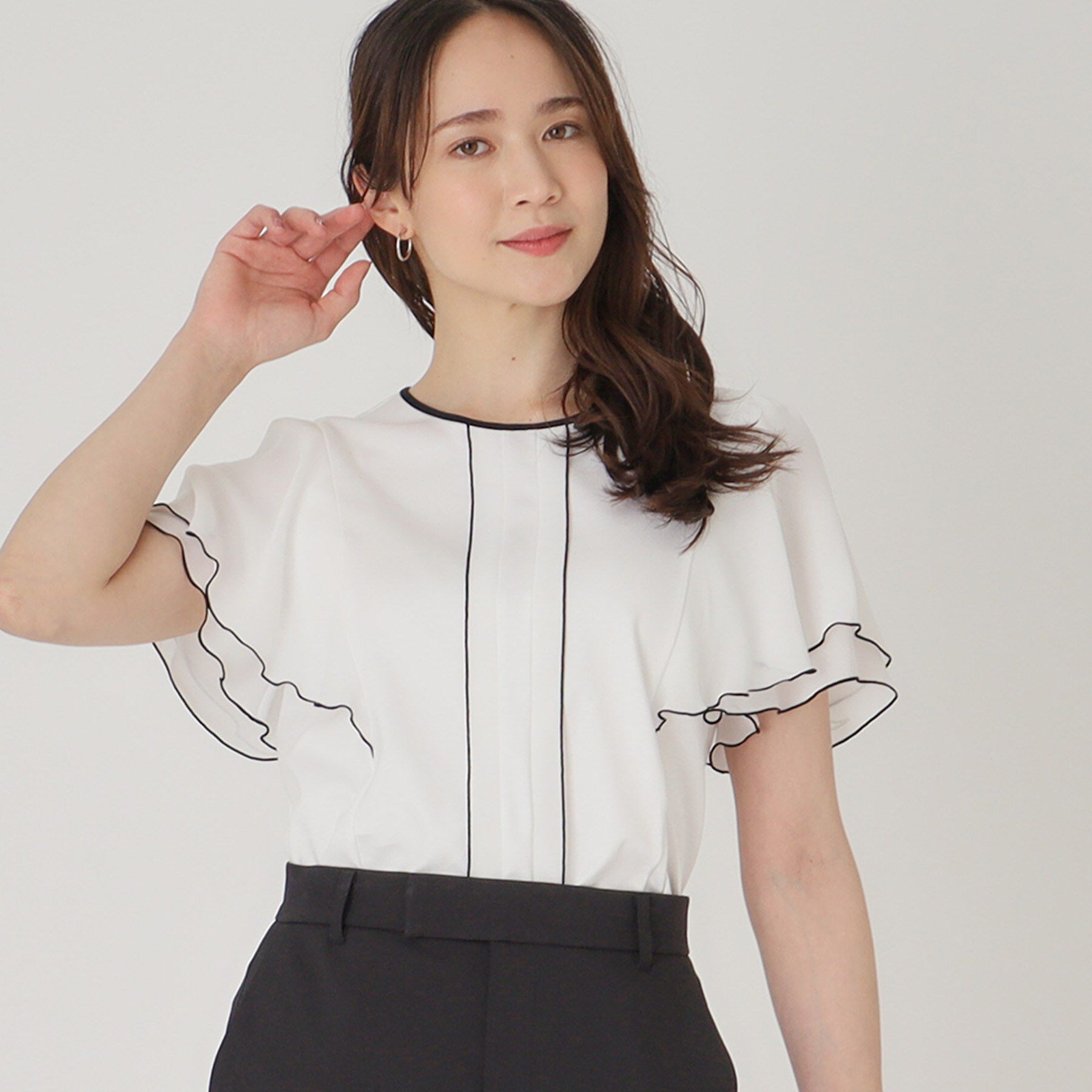 COUP DE CHANCE「【洗える／日本製】ジャージプルオーバー」|Tシャツ・カットソー|ホワイト(001)