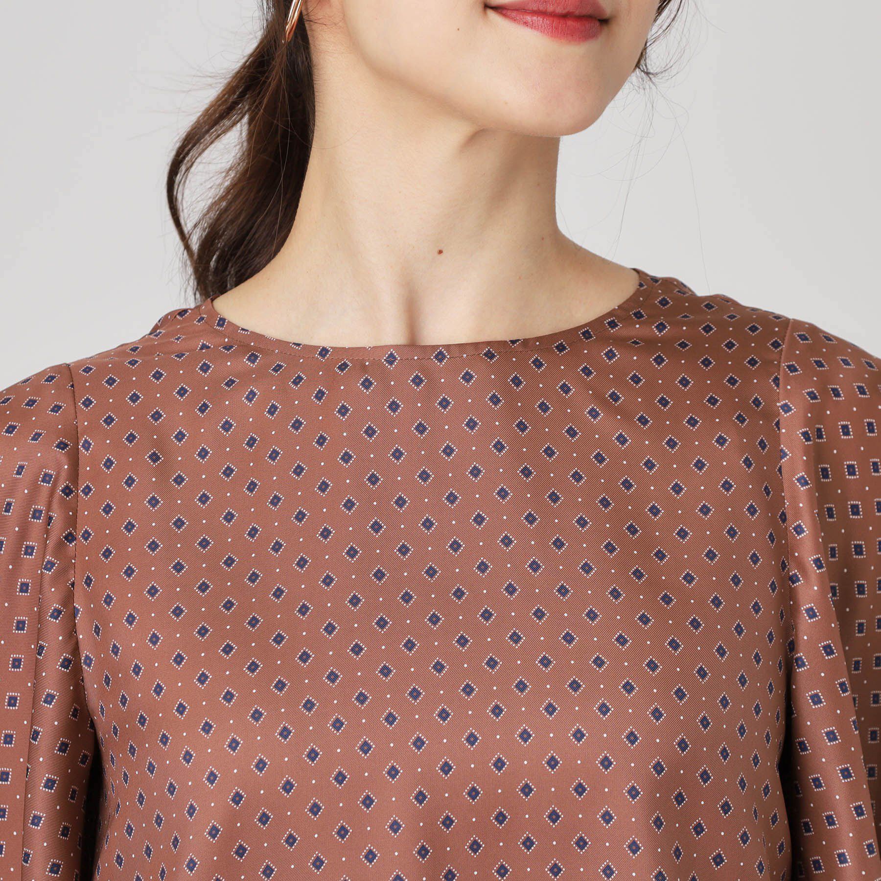 COUP DE CHANCE「【手洗い可／日本製】小紋柄フレアスリーブブラウス」|シャツ・ブラウス|