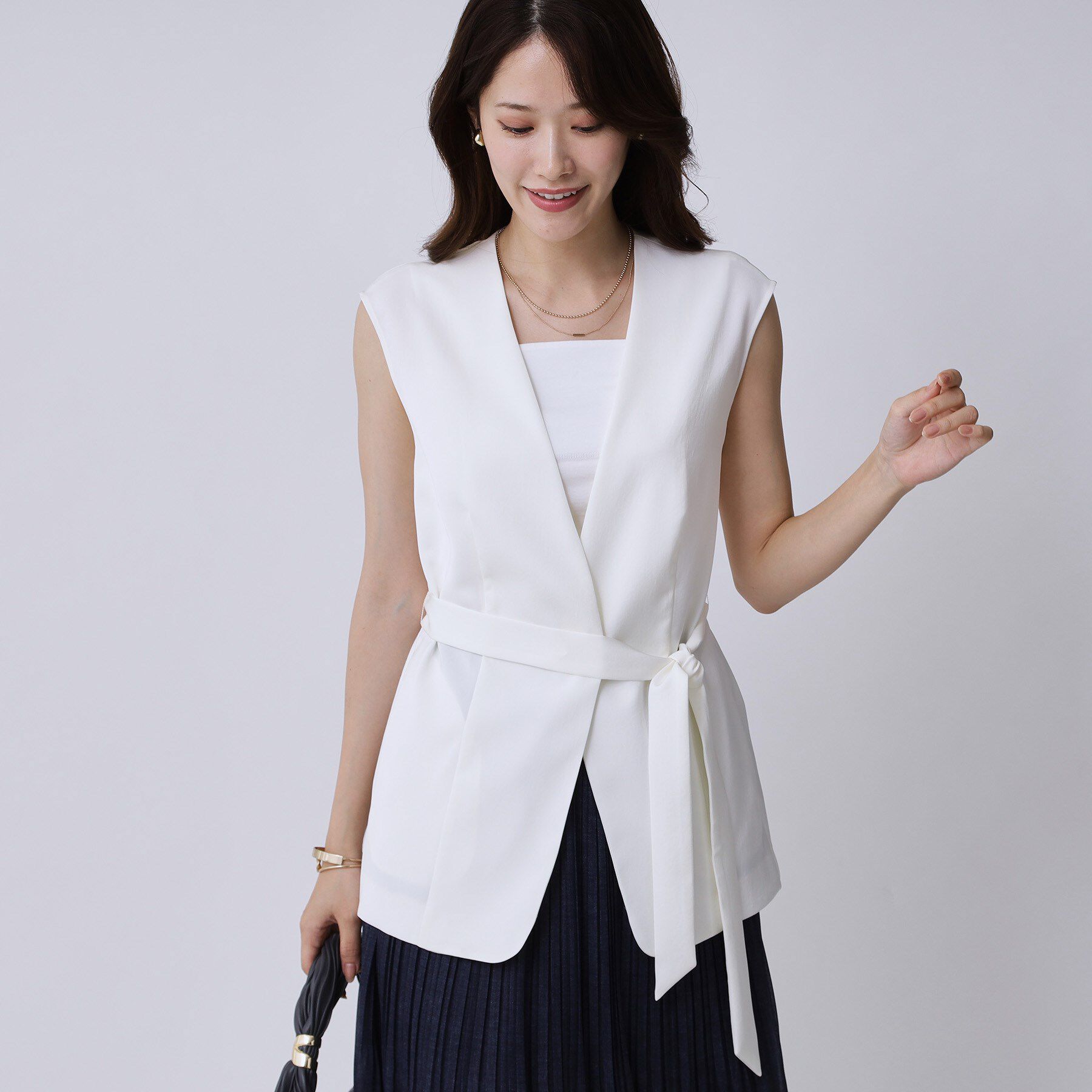 COUP DE CHANCE「【手洗い可／日本製】カラーレスジレ」|ベスト・ジレ|オフホワイト(003