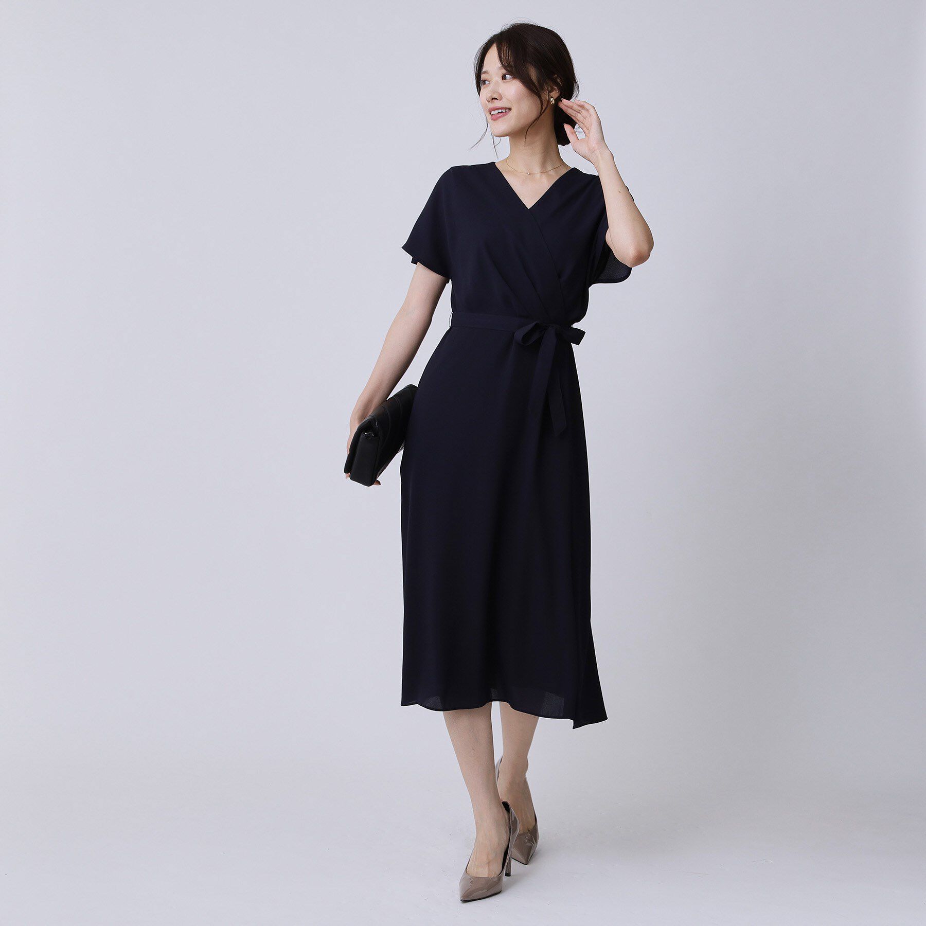 COUP DE CHANCE「【手洗い可／日本製】カシュクール風ワンピース」|ワンピース|