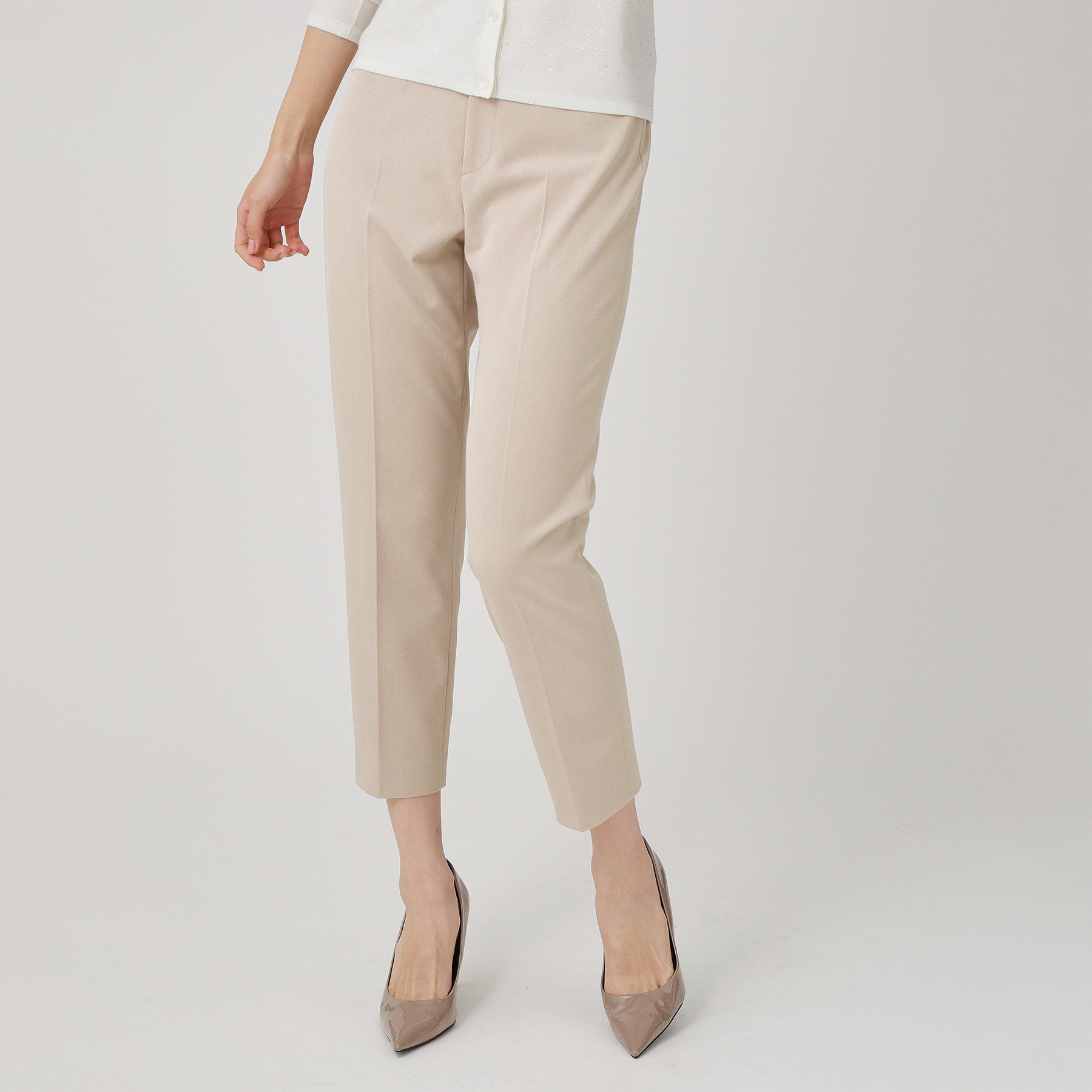 COUP DE CHANCE「【手洗い可／日本製／ストレッチ】定番センタープレス入りパンツ」|その他|グレージュ(050)