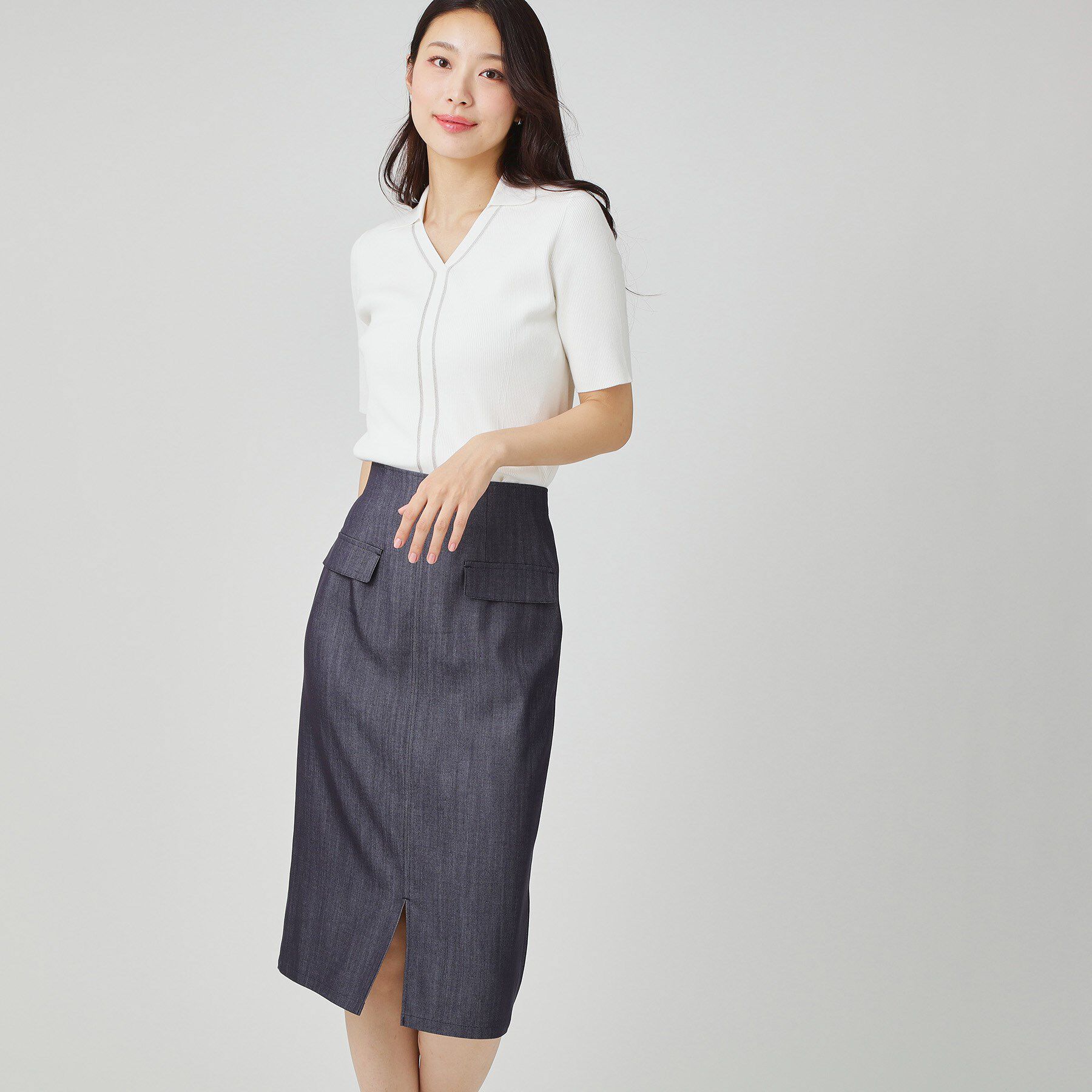 COUP DE CHANCE「【手洗い可】衿付きニットトップス」|ニット・セーター|