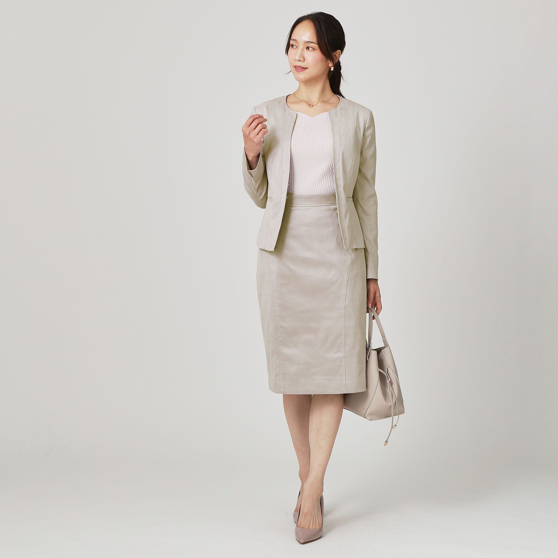 COUP DE CHANCE「【手洗い可／日本製】スェード調ノーカラージャケット」|ノーカラージャケット|