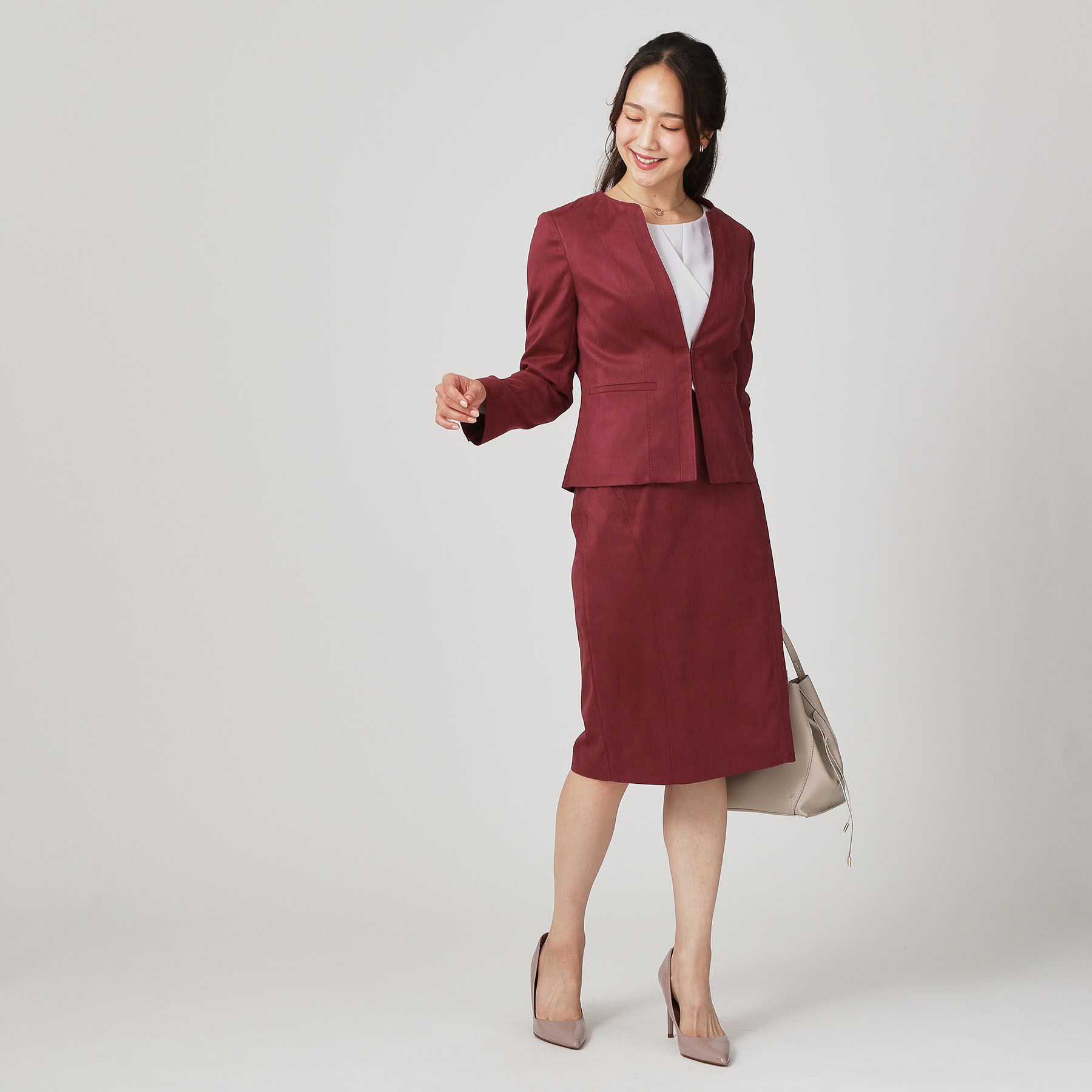 COUP DE CHANCE「【手洗い可／日本製】スェード調ノーカラージャケット」|ノーカラージャケット|