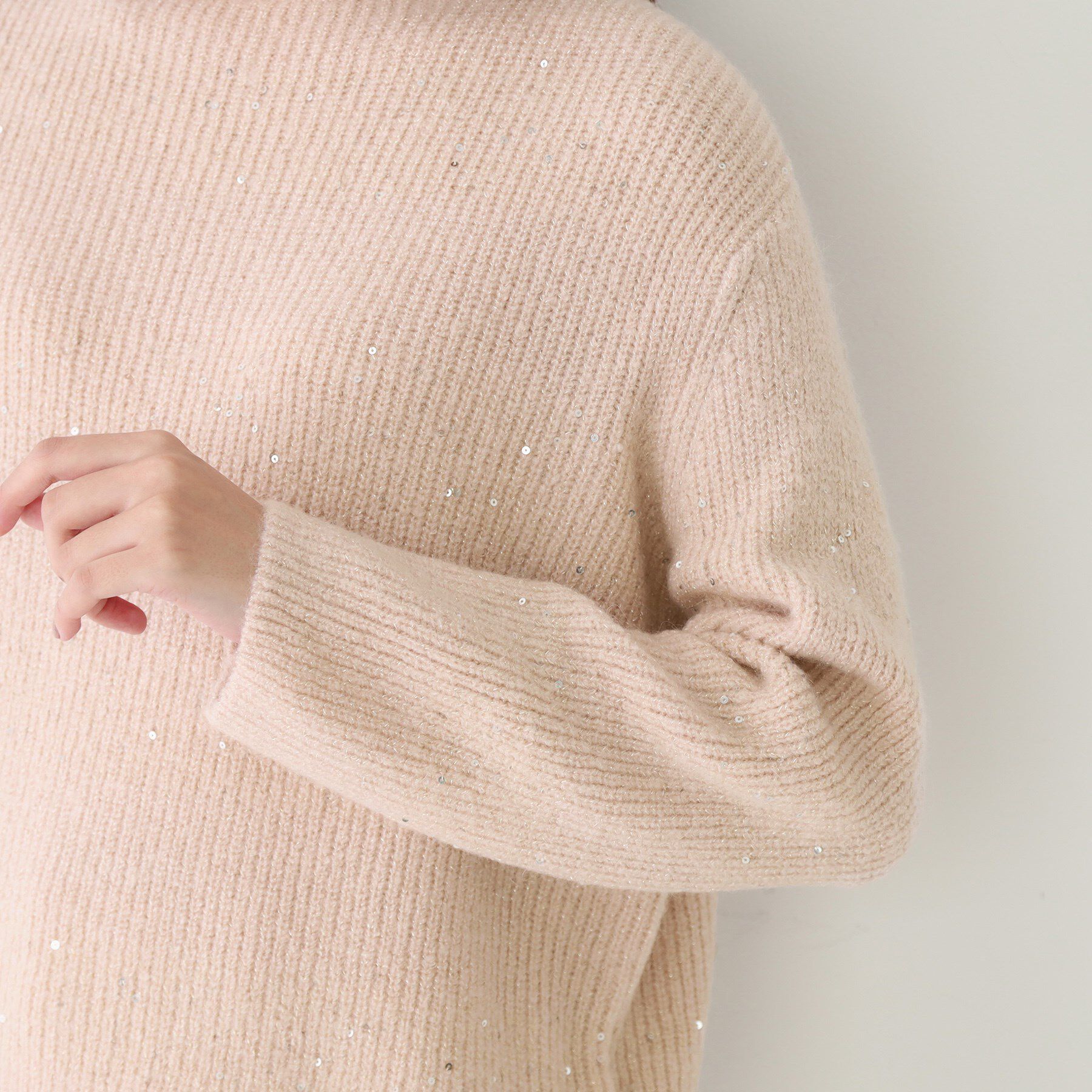 COUP DE CHANCE「【手洗い可】スパンコール付ニットトップス」|ニット・セーター|