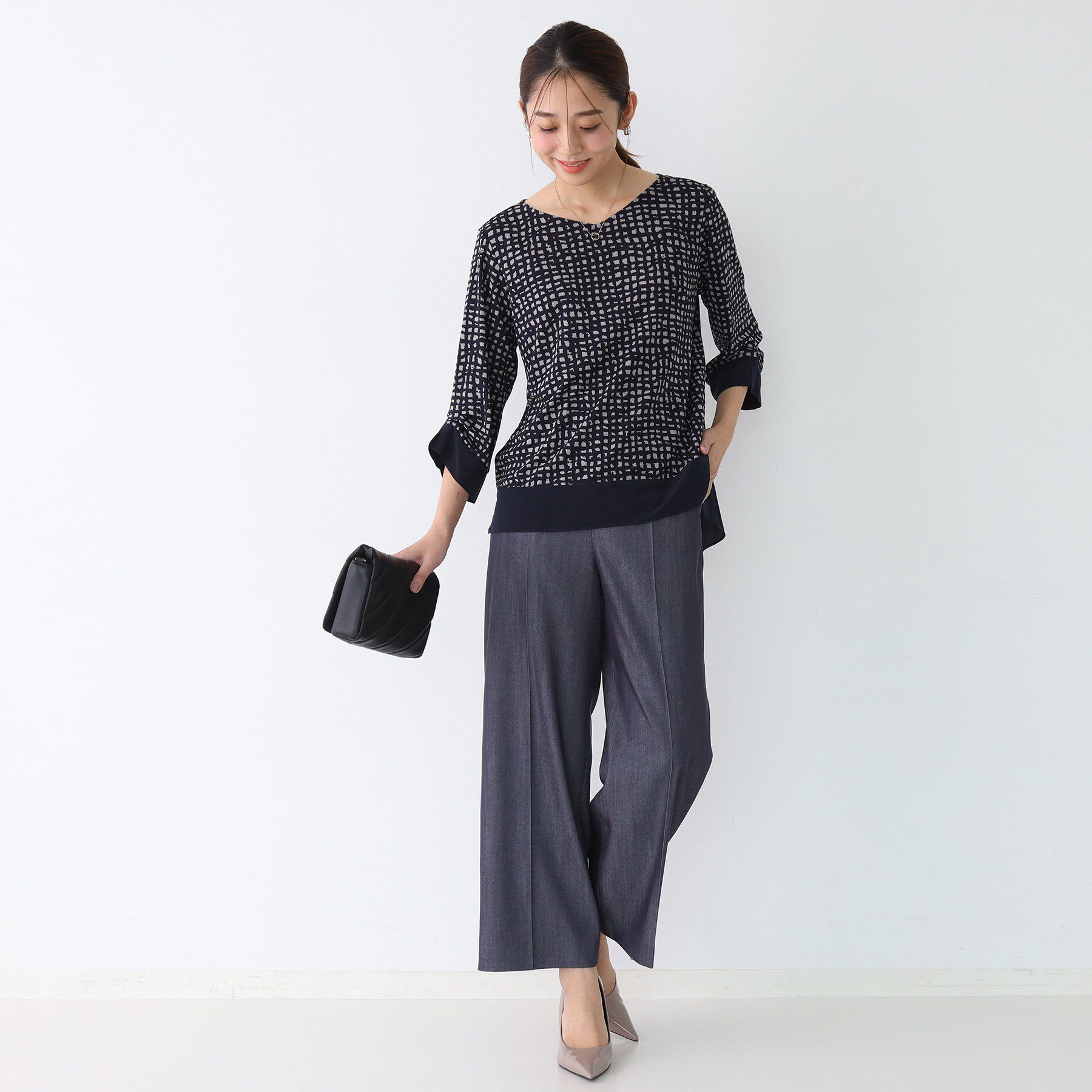 COUP DE CHANCE「【手洗い可／日本製】異素材ドッキングのカットソー」|Tシャツ・カットソー|