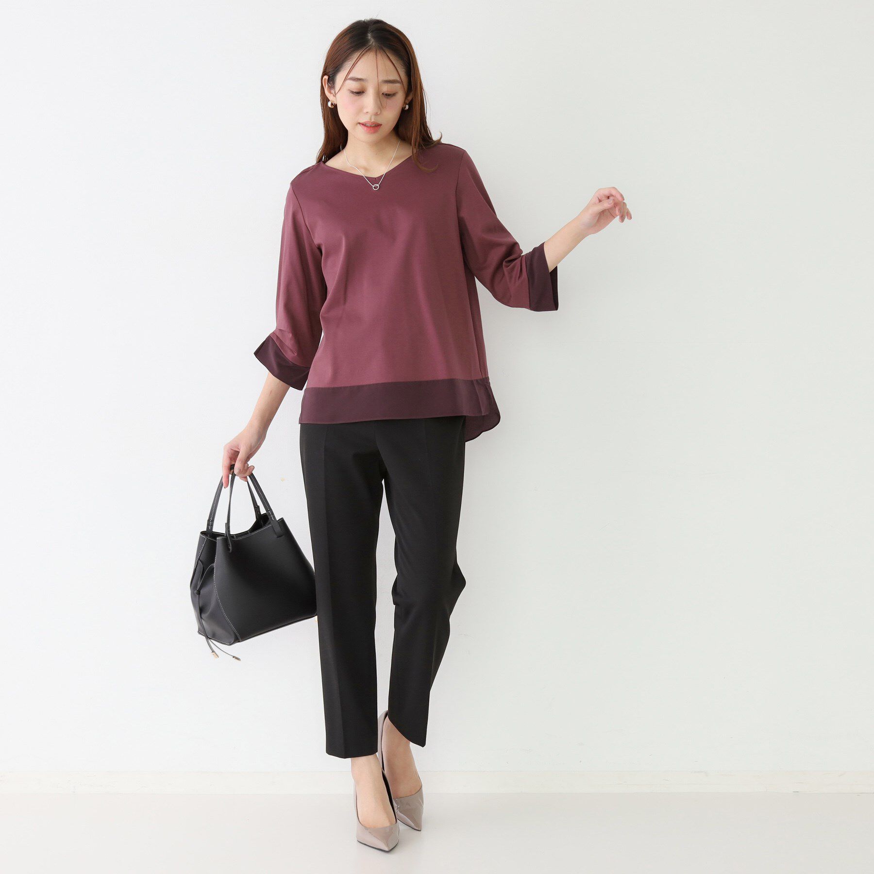 COUP DE CHANCE「【手洗い可／日本製】異素材ドッキングのカットソー」|Tシャツ・カットソー|