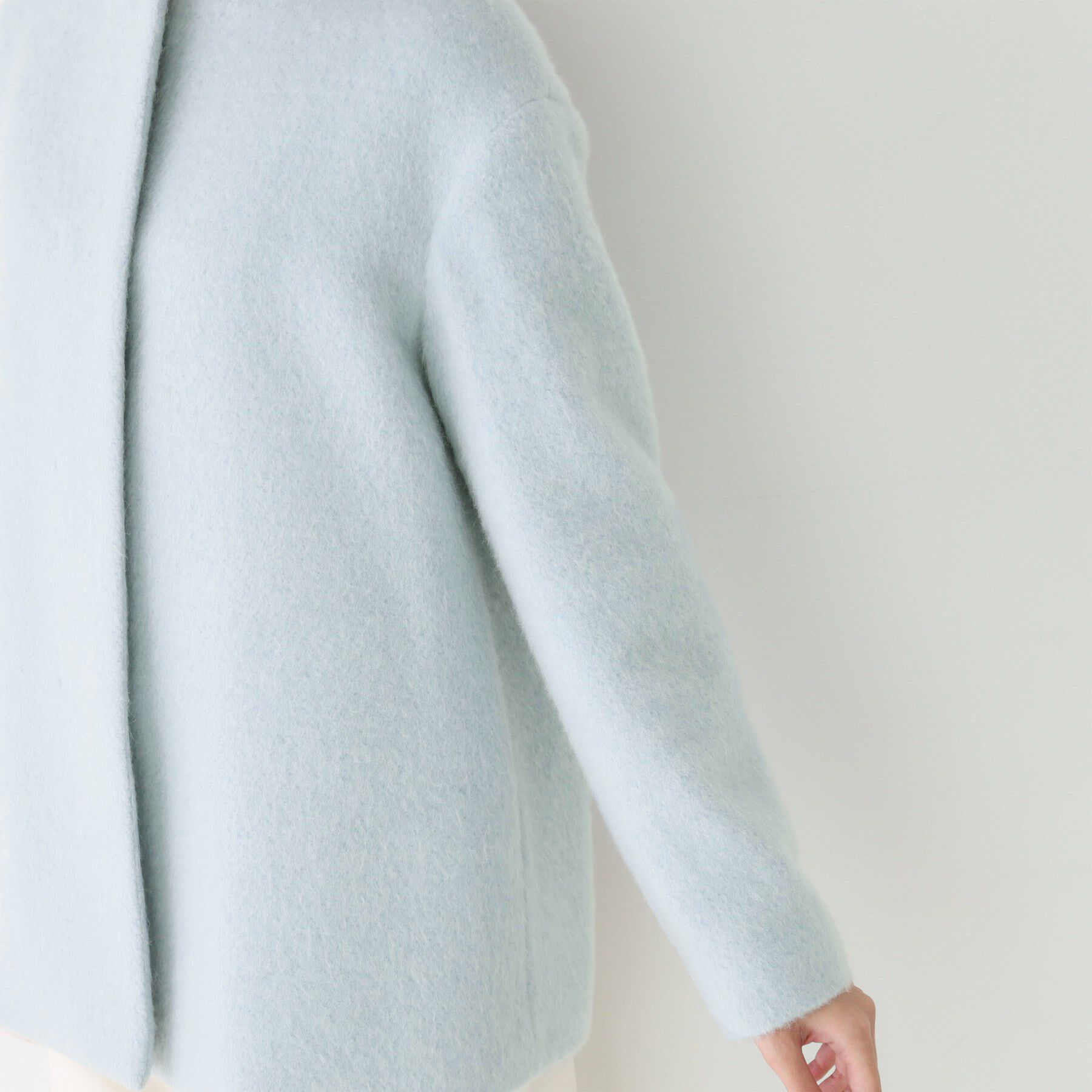 COUP DE CHANCE「【日本製／モヘヤ混／ヒップ丈】ノーカラーコート」|ノーカラーコート|