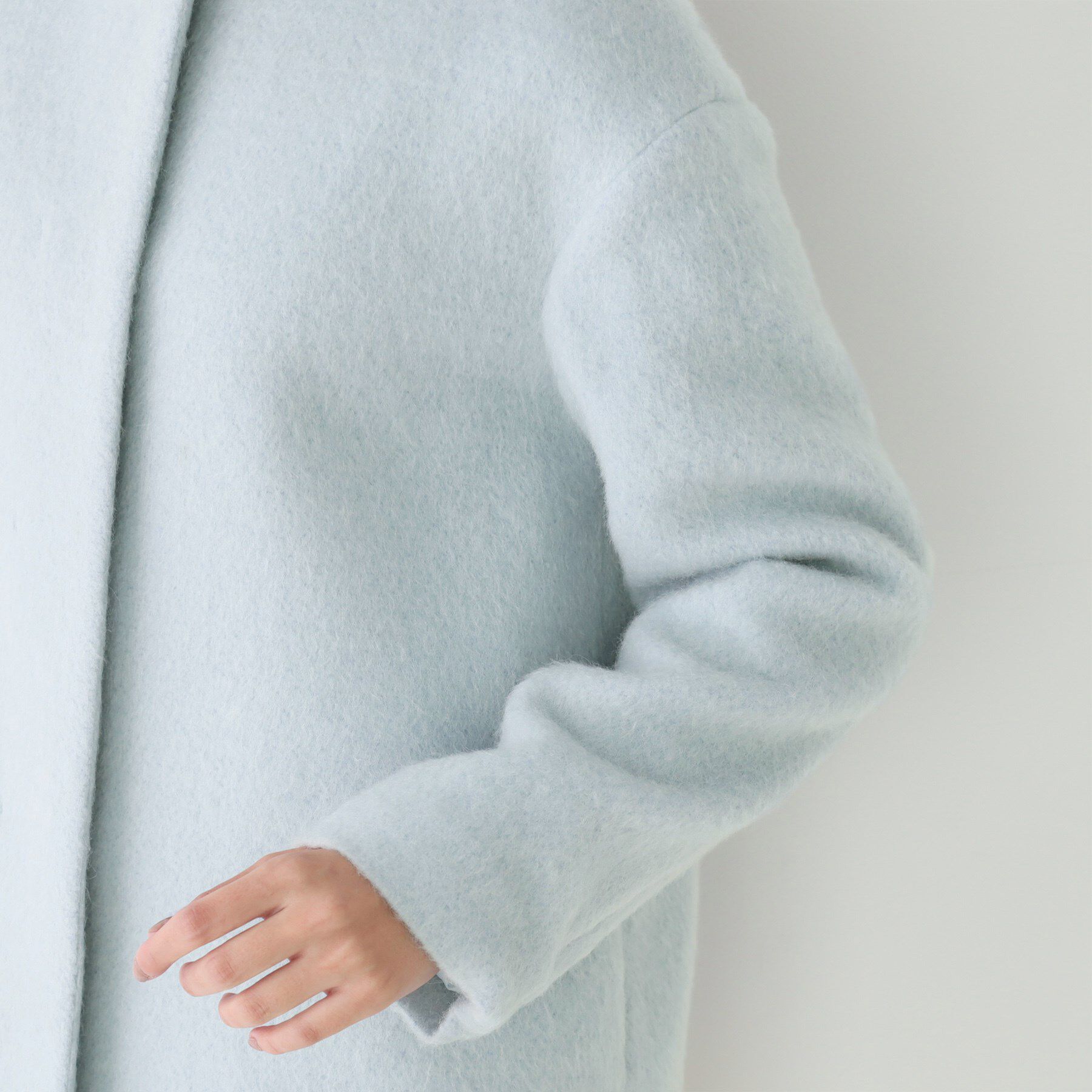 COUP DE CHANCE「【日本製／モヘヤ混／ヒップ丈】ノーカラーコート」|ノーカラーコート|