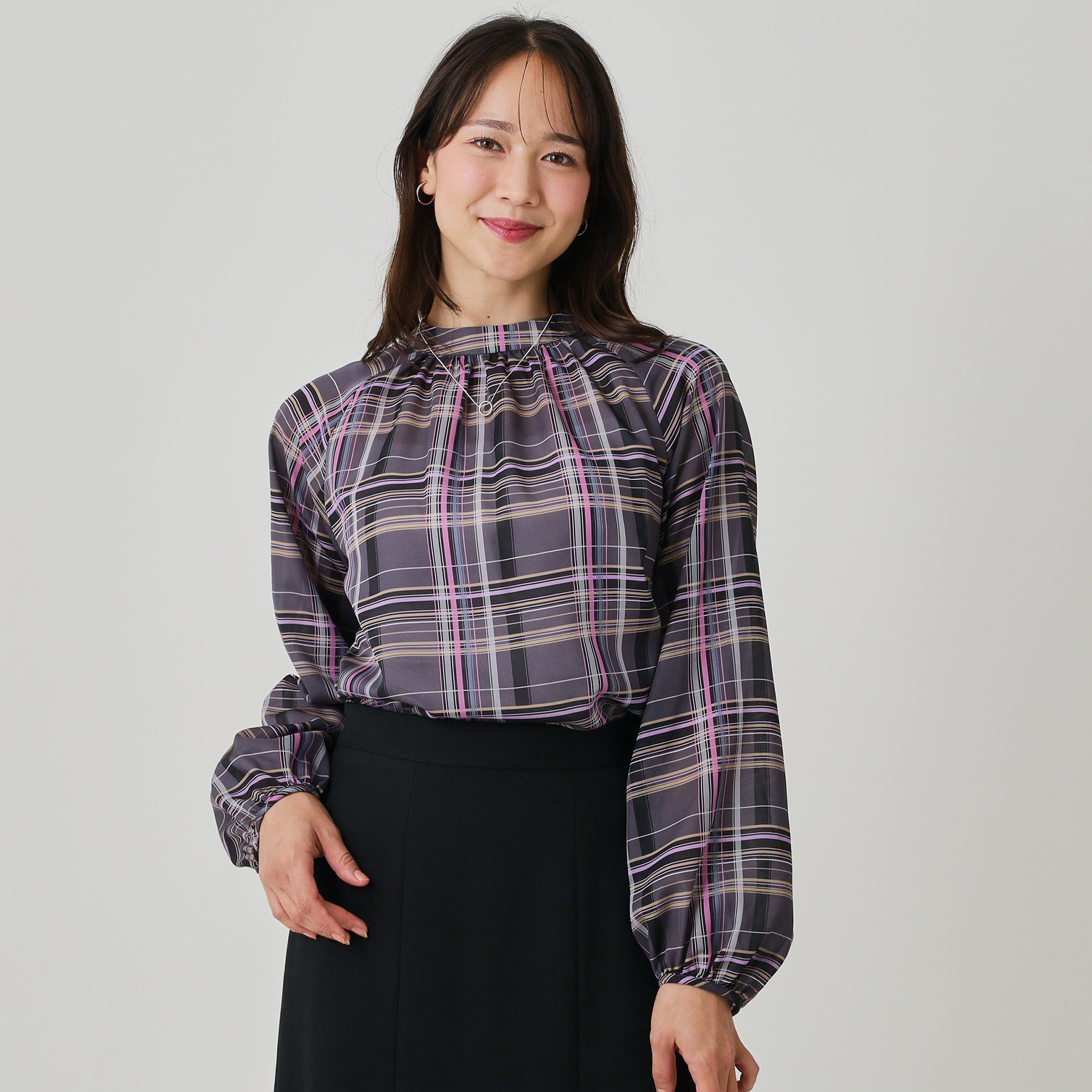 COUP DE CHANCE「【手洗い可／日本製】チェック柄ブラウス」|シャツ・ブラウス|