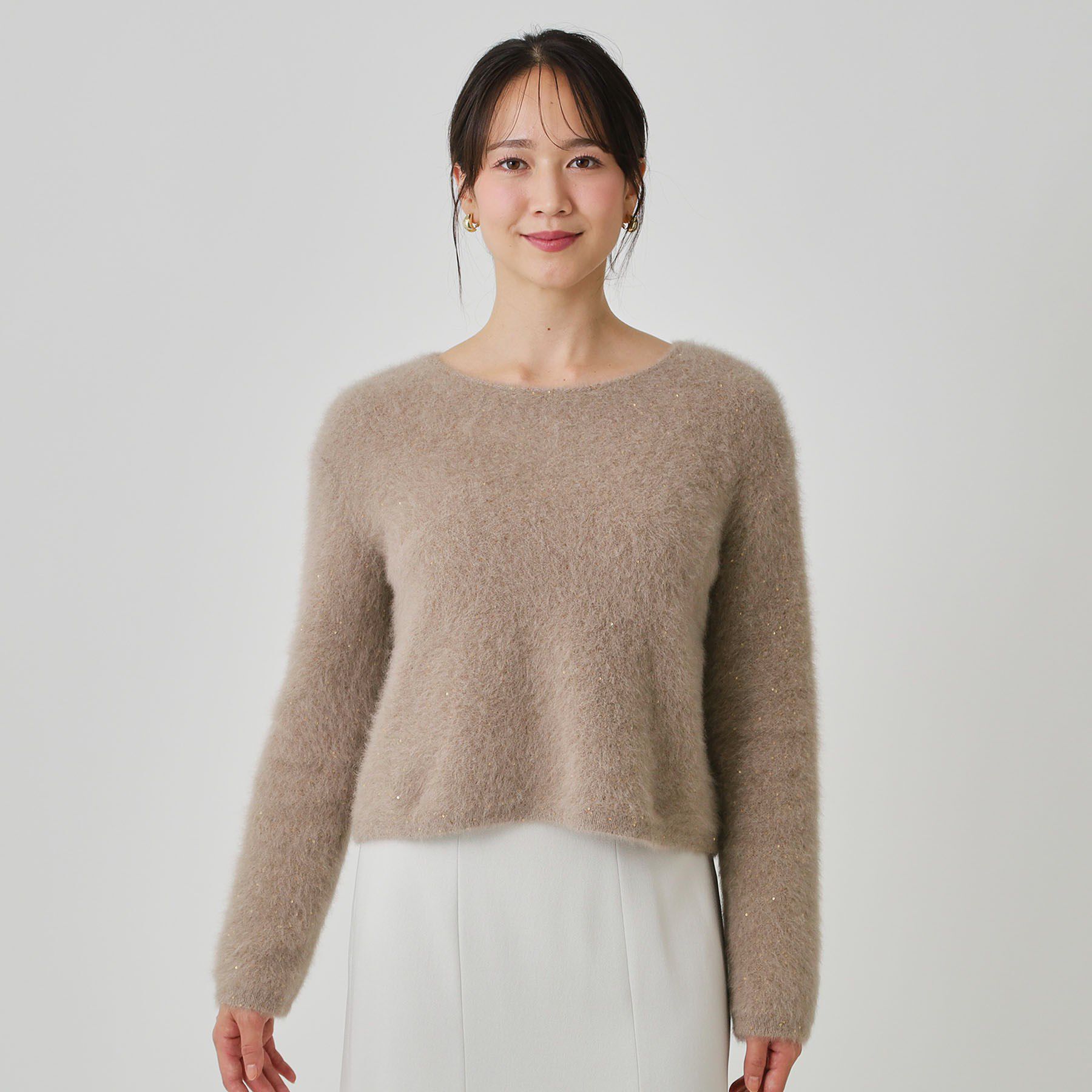 COUP DE CHANCE「【フォックス混／軽い着心地】ショート丈ニットトップス」|ニット・セーター|