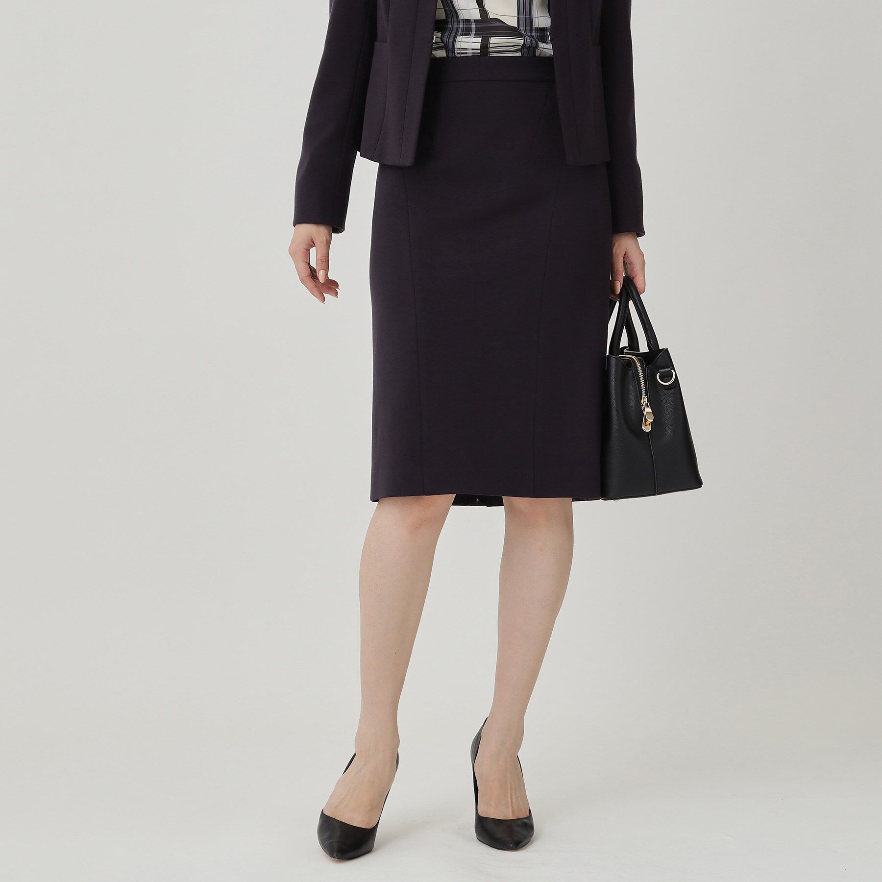 COUP DE CHANCE「【日本製／セットアップ可】ジャージ素材タイトシルエットスカート」|スカート|ネイビー(094)