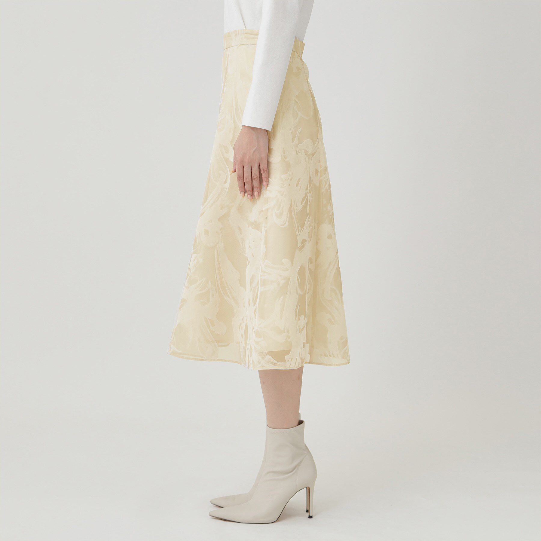 COUP DE CHANCE「【手洗い可／日本製】フロッキープリントのスカート」|スカート|