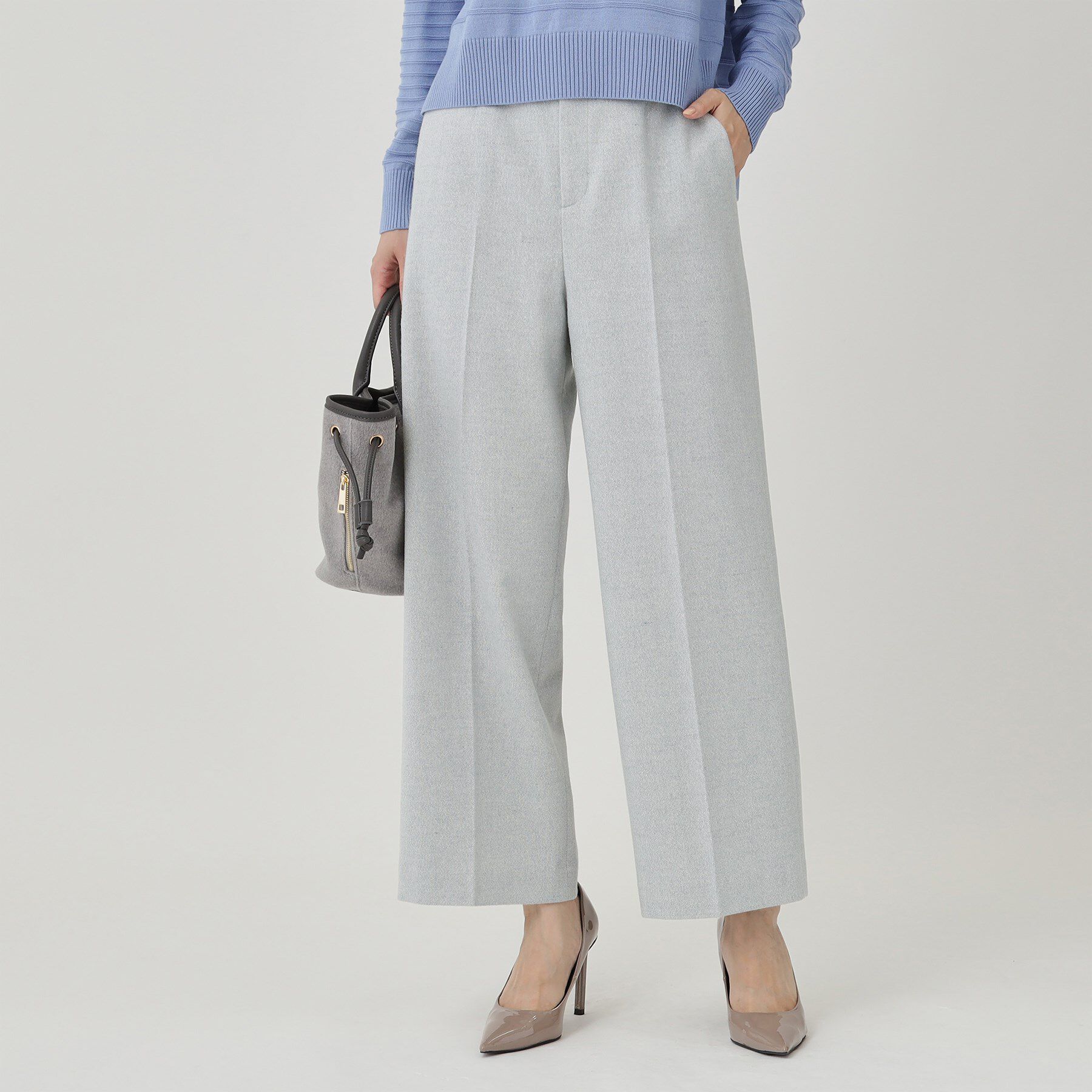 COUP DE CHANCE「【日本製】ラメ入りツイードパンツ」|その他|ブルー(091)