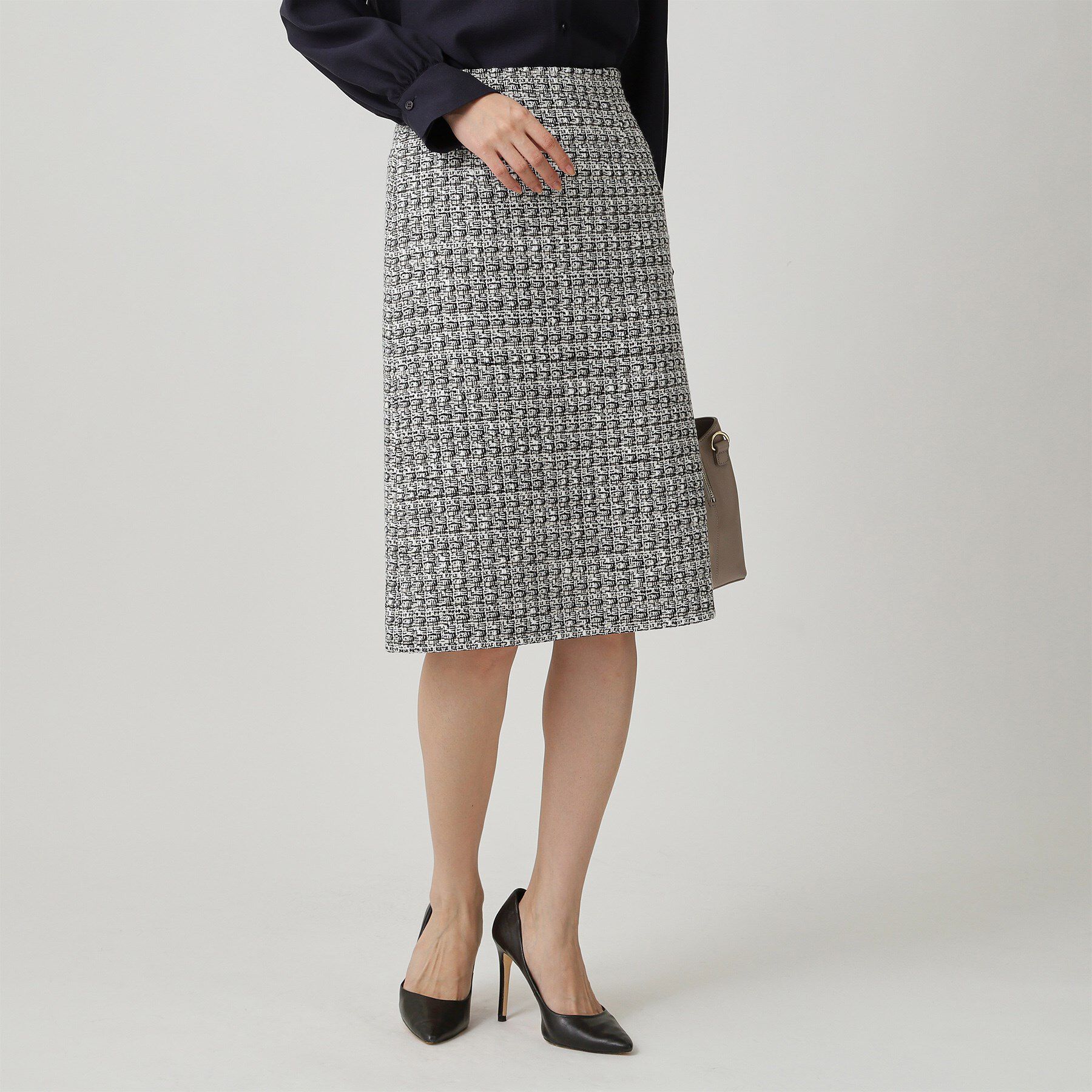 COUP DE CHANCE「【日本製／セットアップ】ファンシーツィードのセミAラインスカート」|スカート|