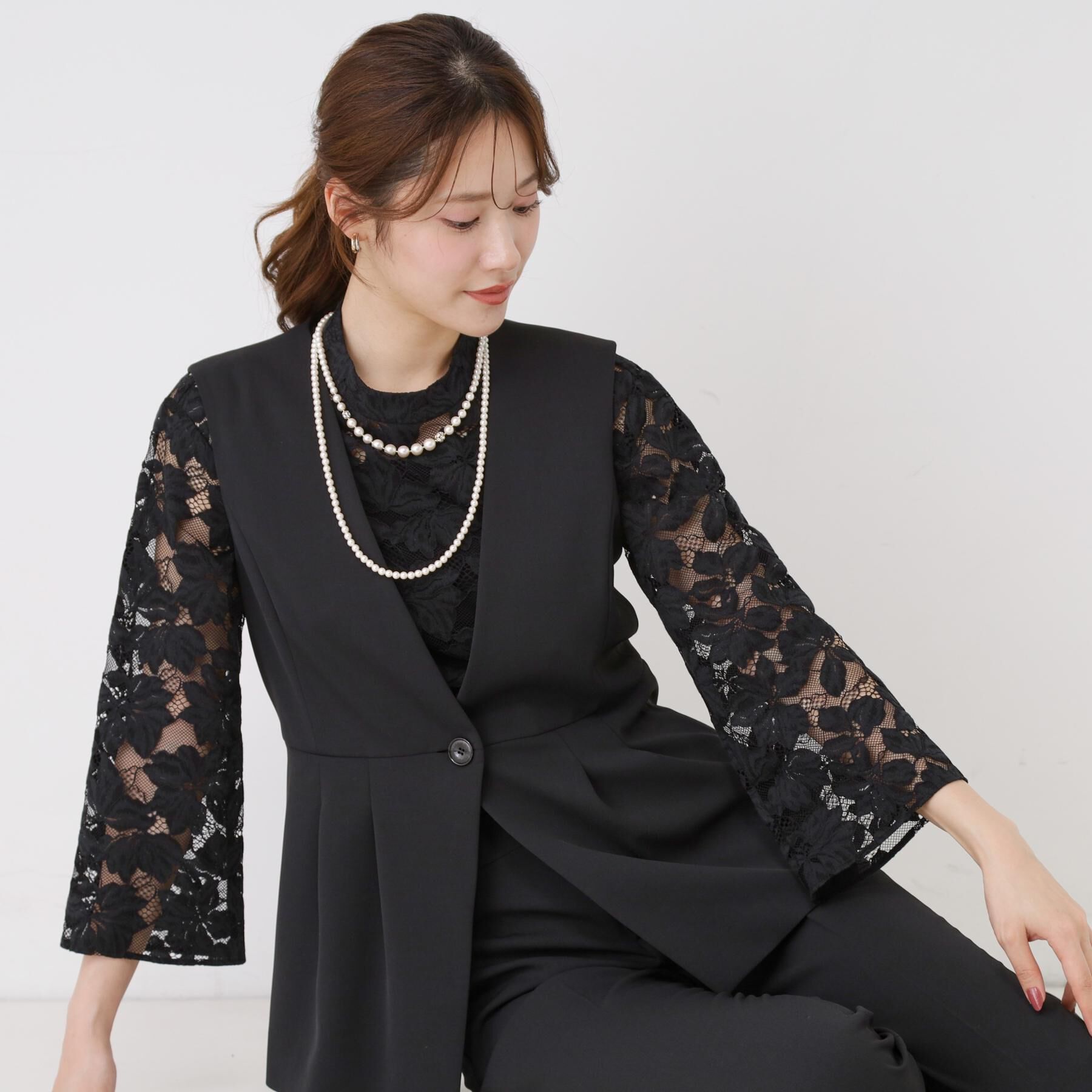 COUP DE CHANCE「【手洗い可／日本製／セットアップ可】カラーレスジレ」|ベスト・ジレ|