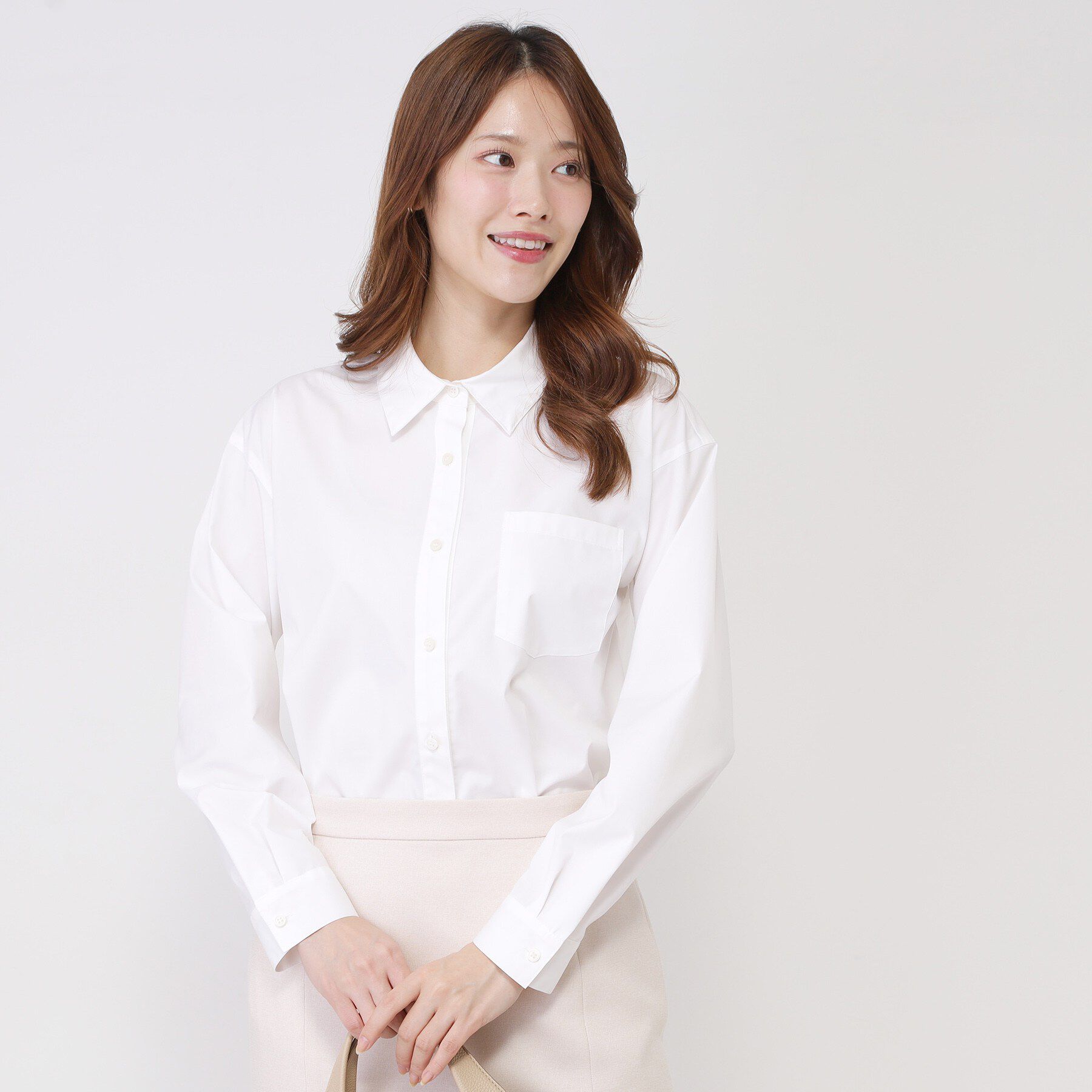 COUP DE CHANCE「【手洗い可／日本製／レイヤード】きれいめ襟付きシャツ」|シャツ・ブラウス|ホワイト(001)