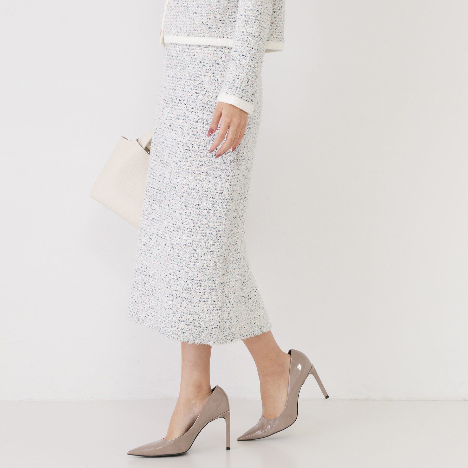 COUP DE CHANCE「【洗える/セットアップ可/ウエストゴム】ツイード調ニットスカート」|スカート|