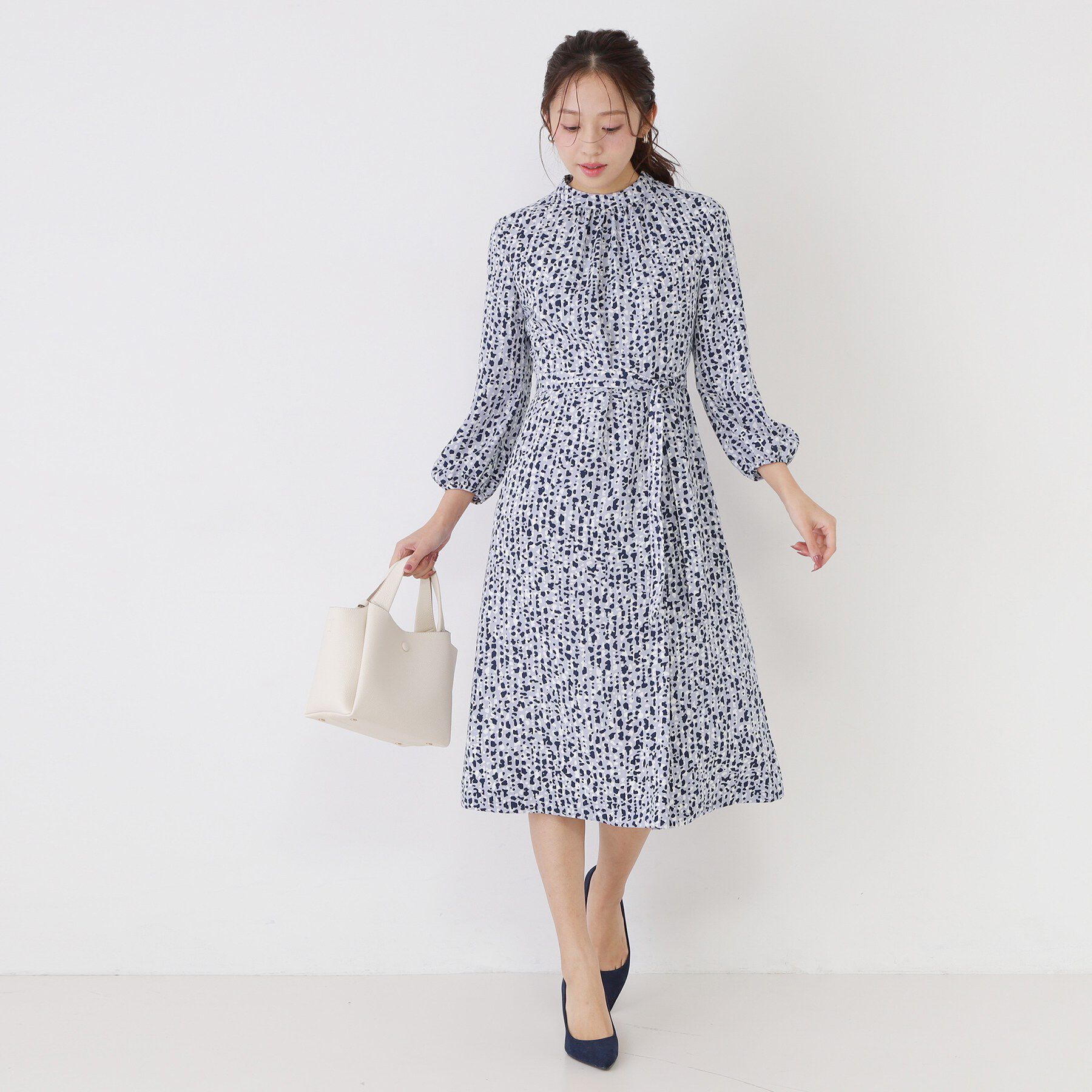 COUP DE CHANCE「【手洗い可／日本製】幾何柄エレガントワンピース」|ワンピース|